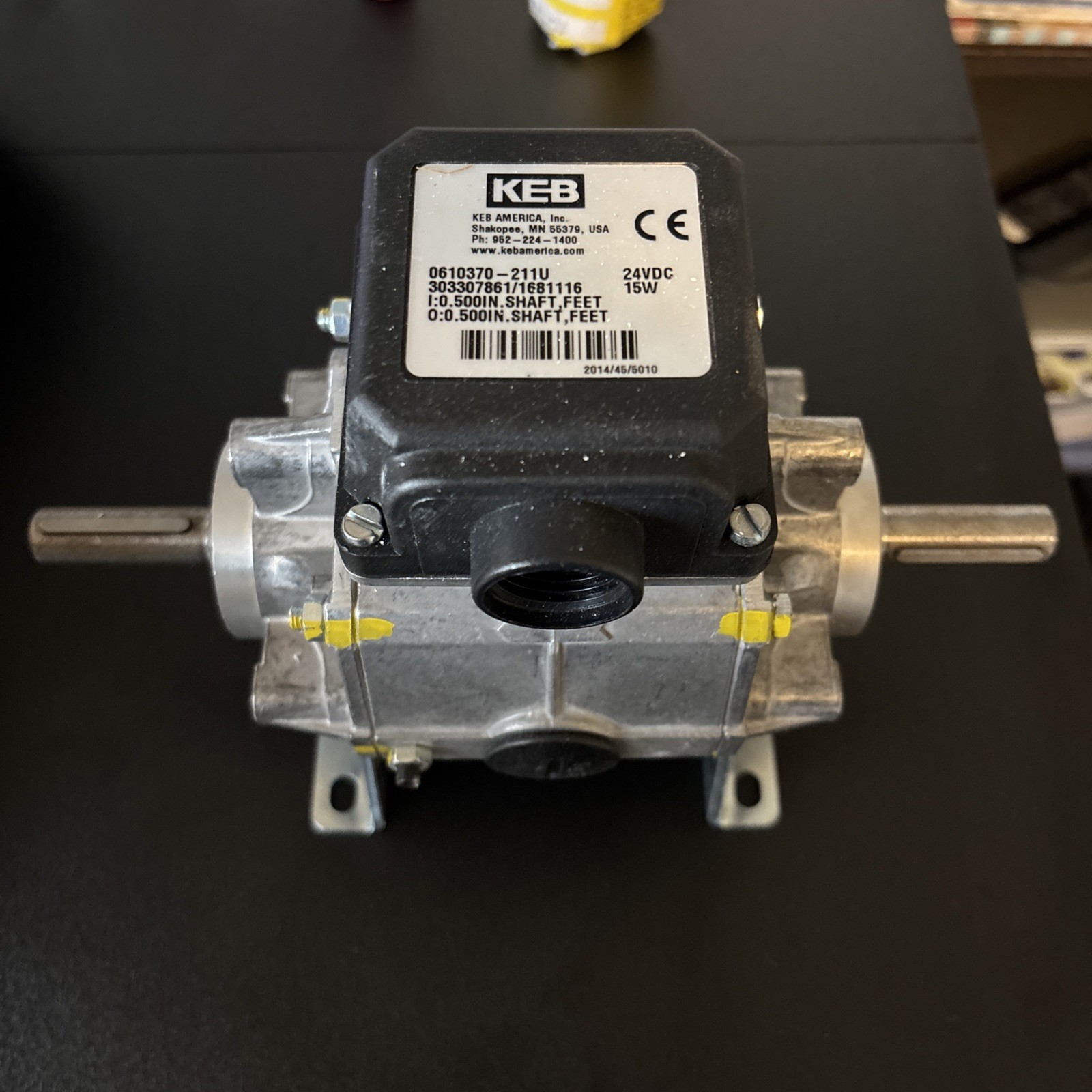 KEB 0610370-211U Electromagnetic Brake 24VDC 15W Dual Shaft 0.500in