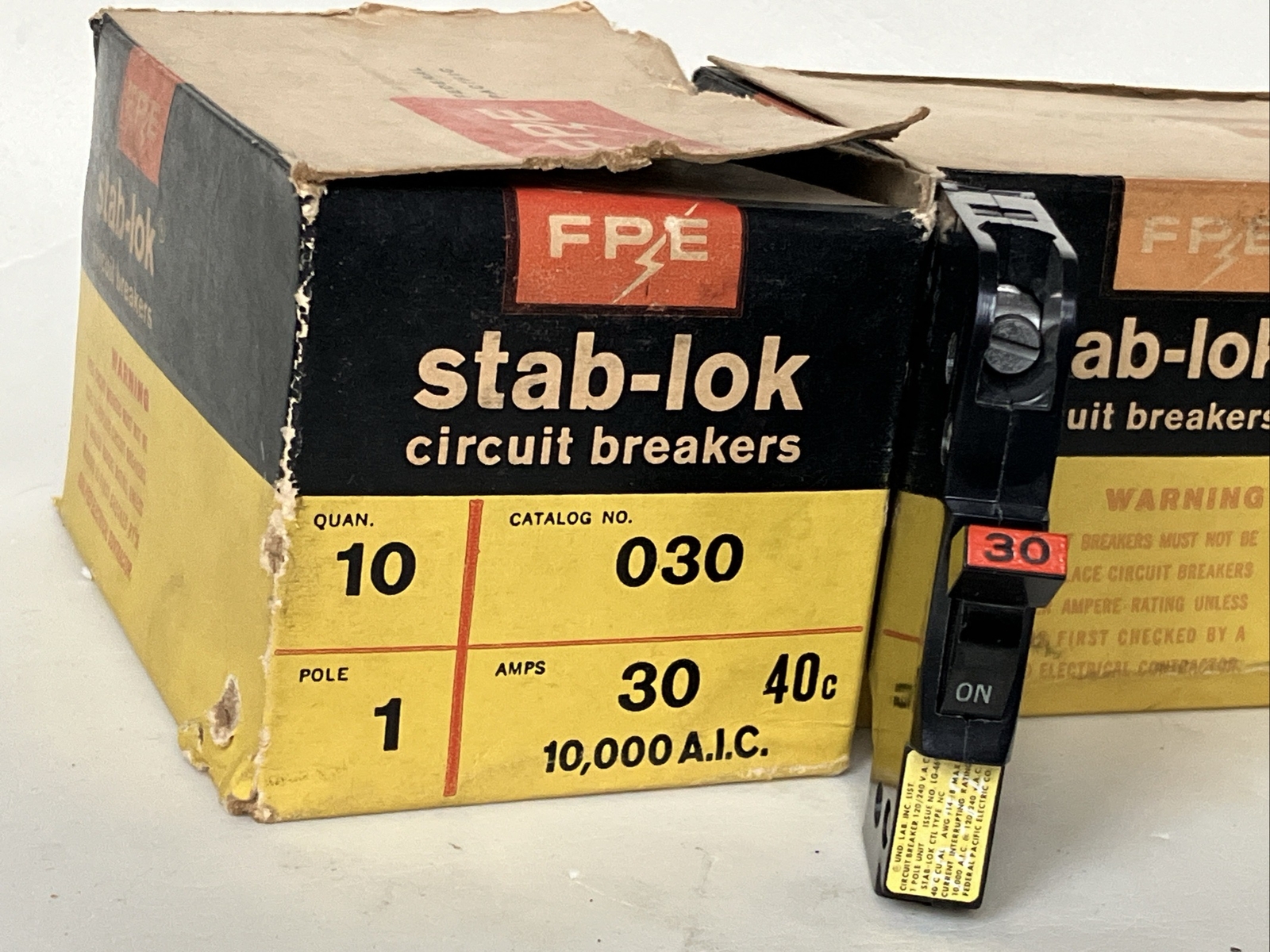 (1 ct) Federal Pacific 30 Amp 1 Pole NC30 Stab-Lok THIN NC Red Handle NC130 NEW!