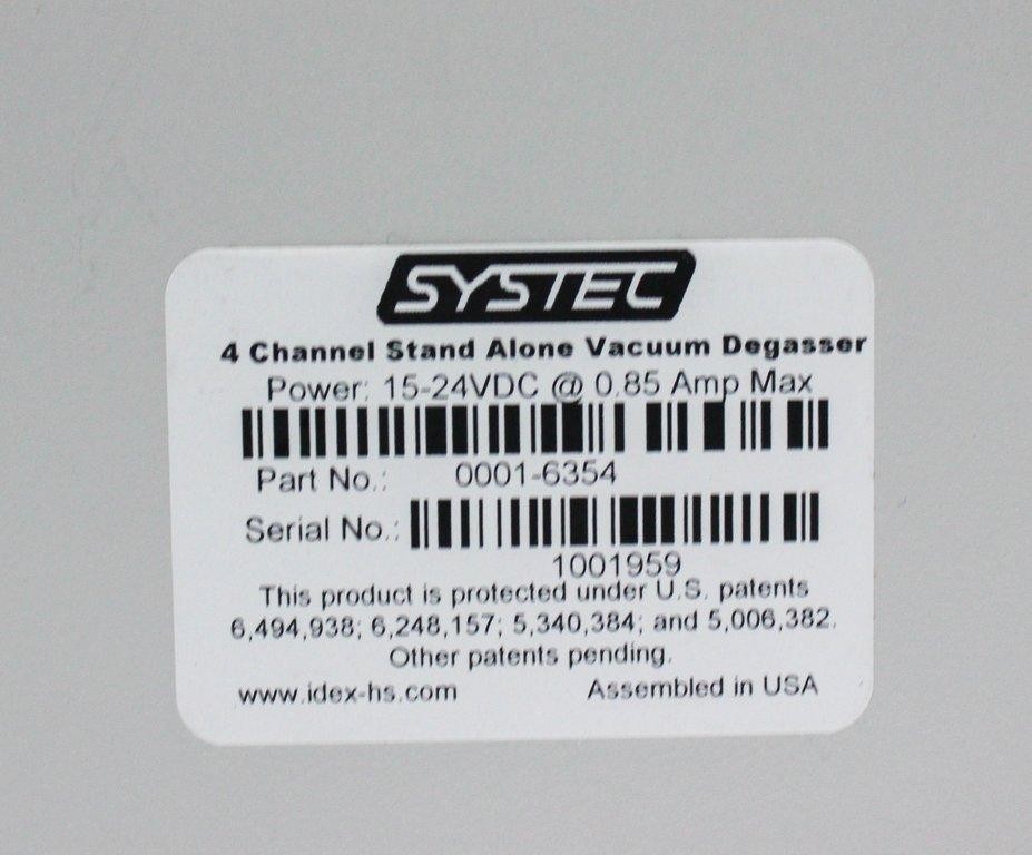 Systec 4 Channel Stand Alone Vacuum Degasser For HPLC LC-MS 0001-63 (3375279)