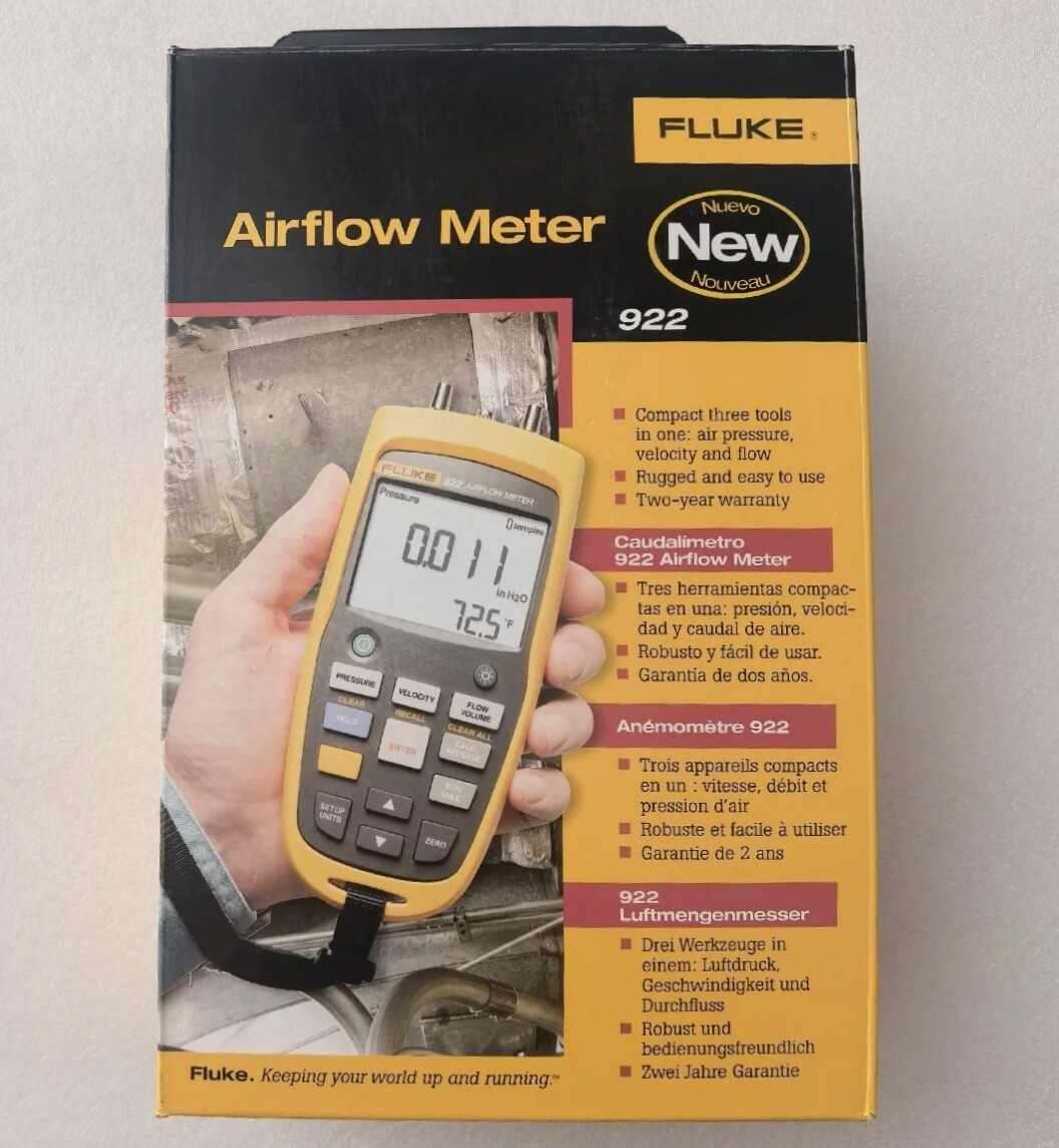 Fluke 922 Airflow Micromanometer with Bright Backlit Display