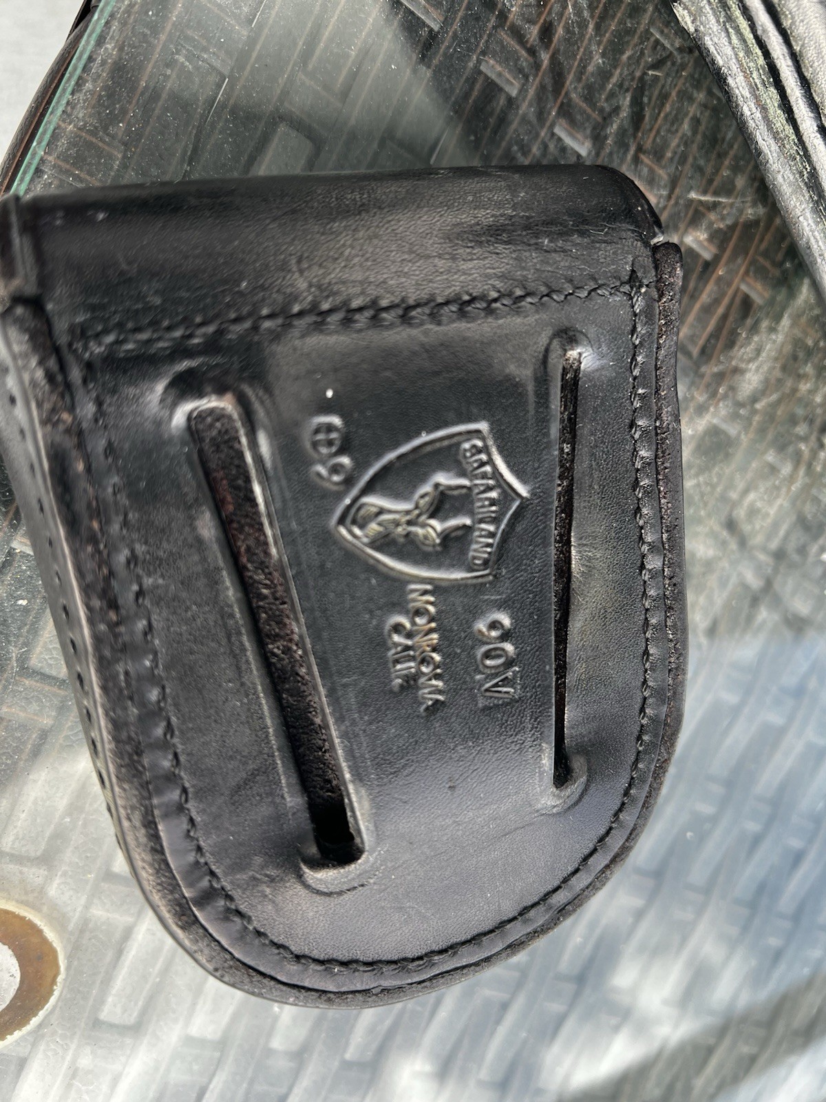 Bianchi #350 Basket Weave Holster, Leather Belt Size 38, Safariland Handcuff