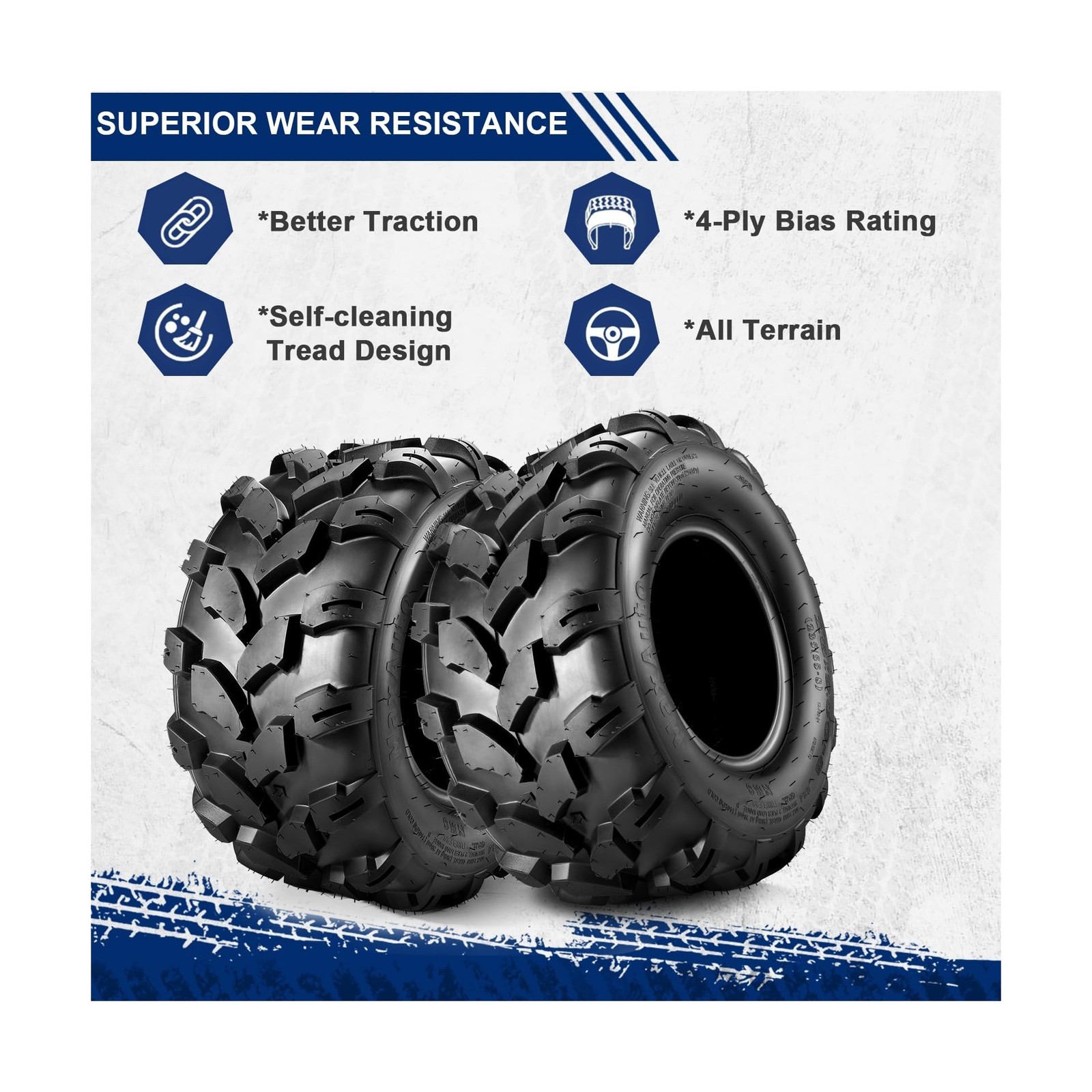 MaxAuto 2PCS Sport ATV Tires 18×9.5-8 18×9.50×8 Lawn Mower Off-Road ATV UTV T…