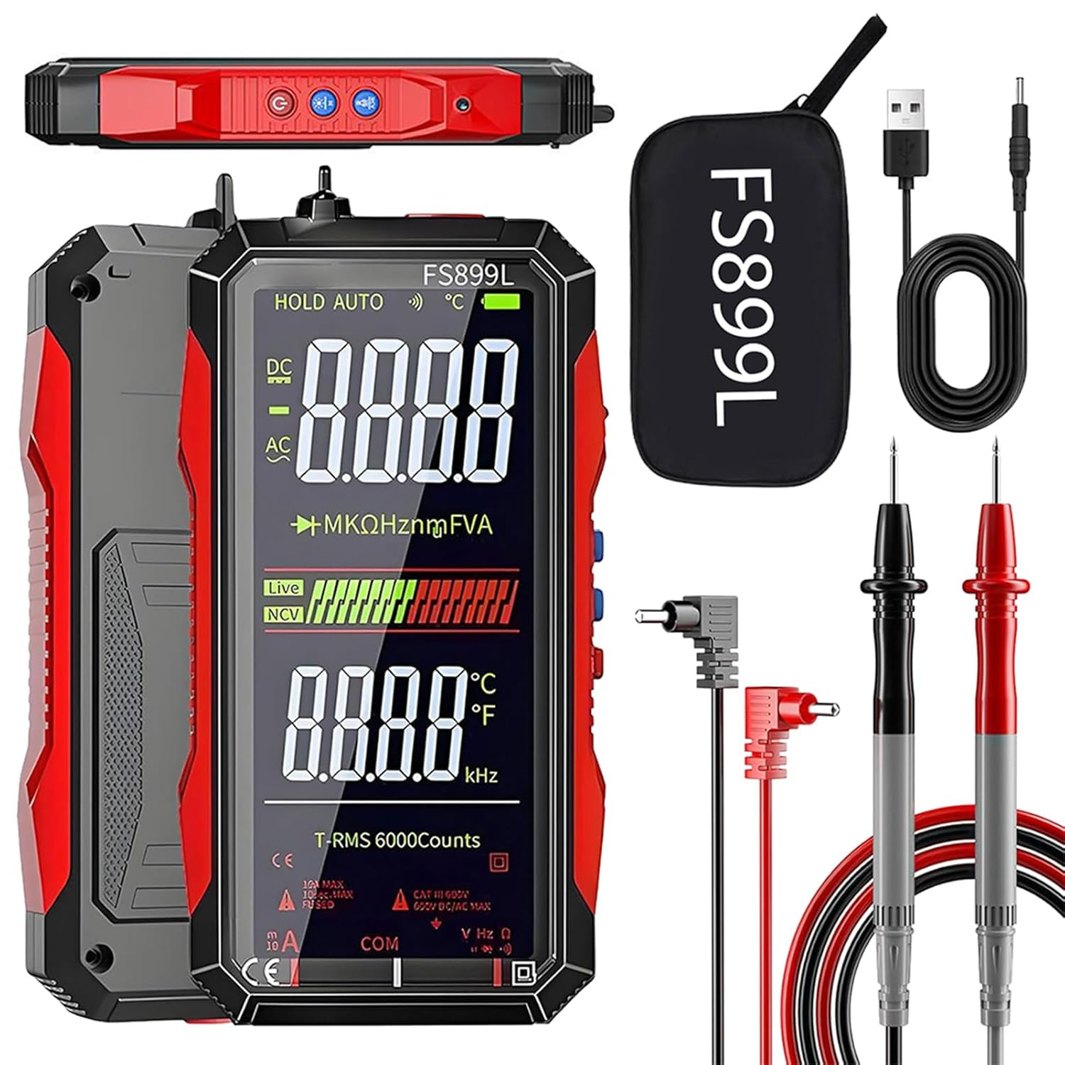 USB Rechargeable Digital Multimeter, 2026 Upgraded Fs899L Multimeter, Automatic