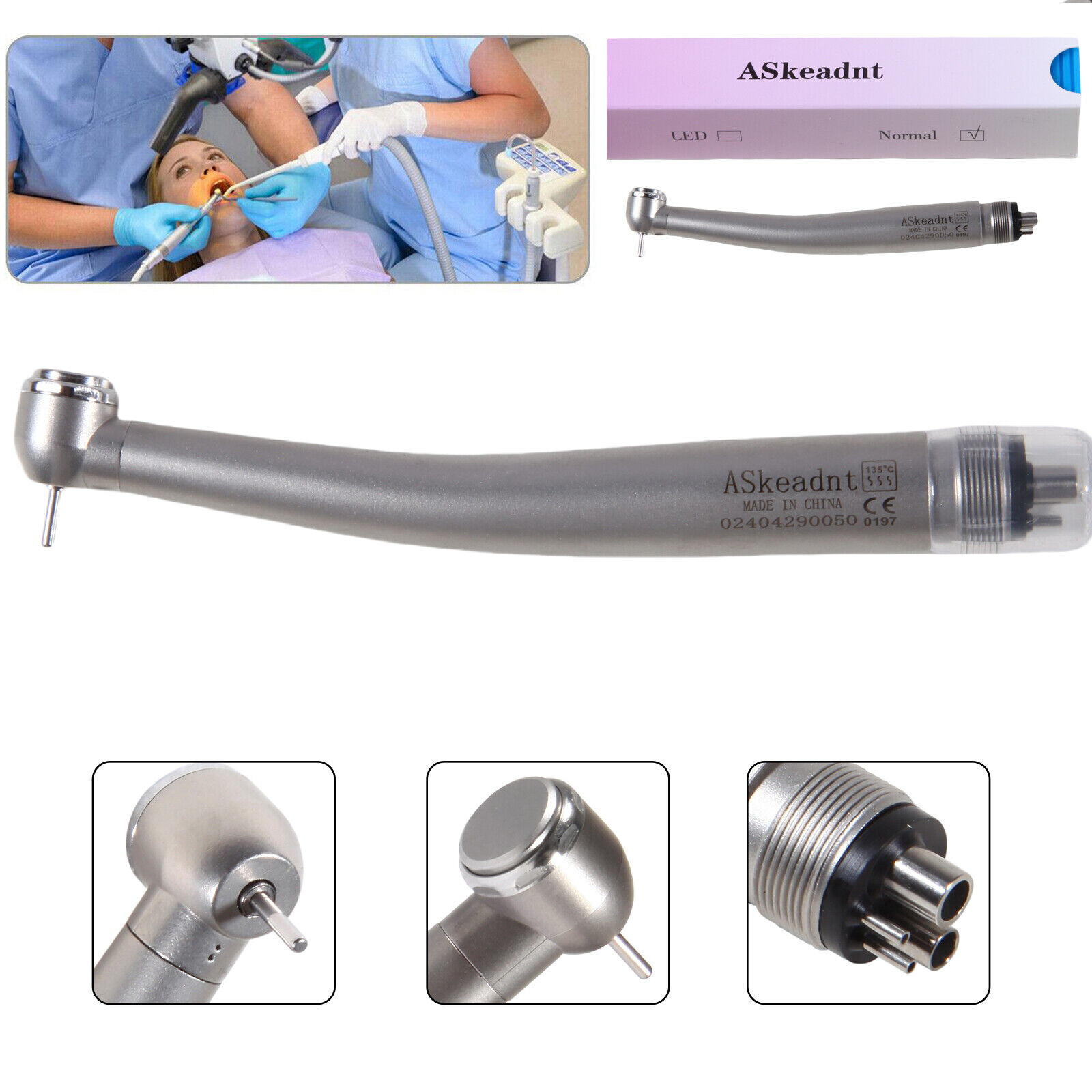 3x Dental High Speed Push Button Turbine Handpiece 4 Hole 4H Fit NSK ADA4 u