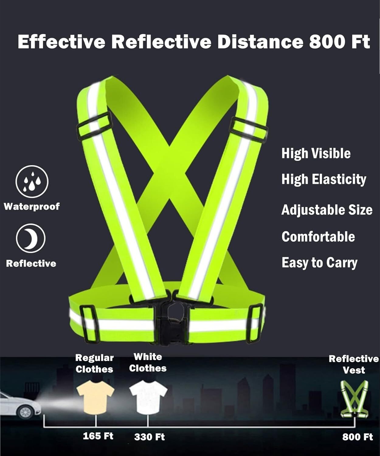 Chaleco Reflectante (Paquete De 2) Chaleco De Seguridad Ligero Ajustable