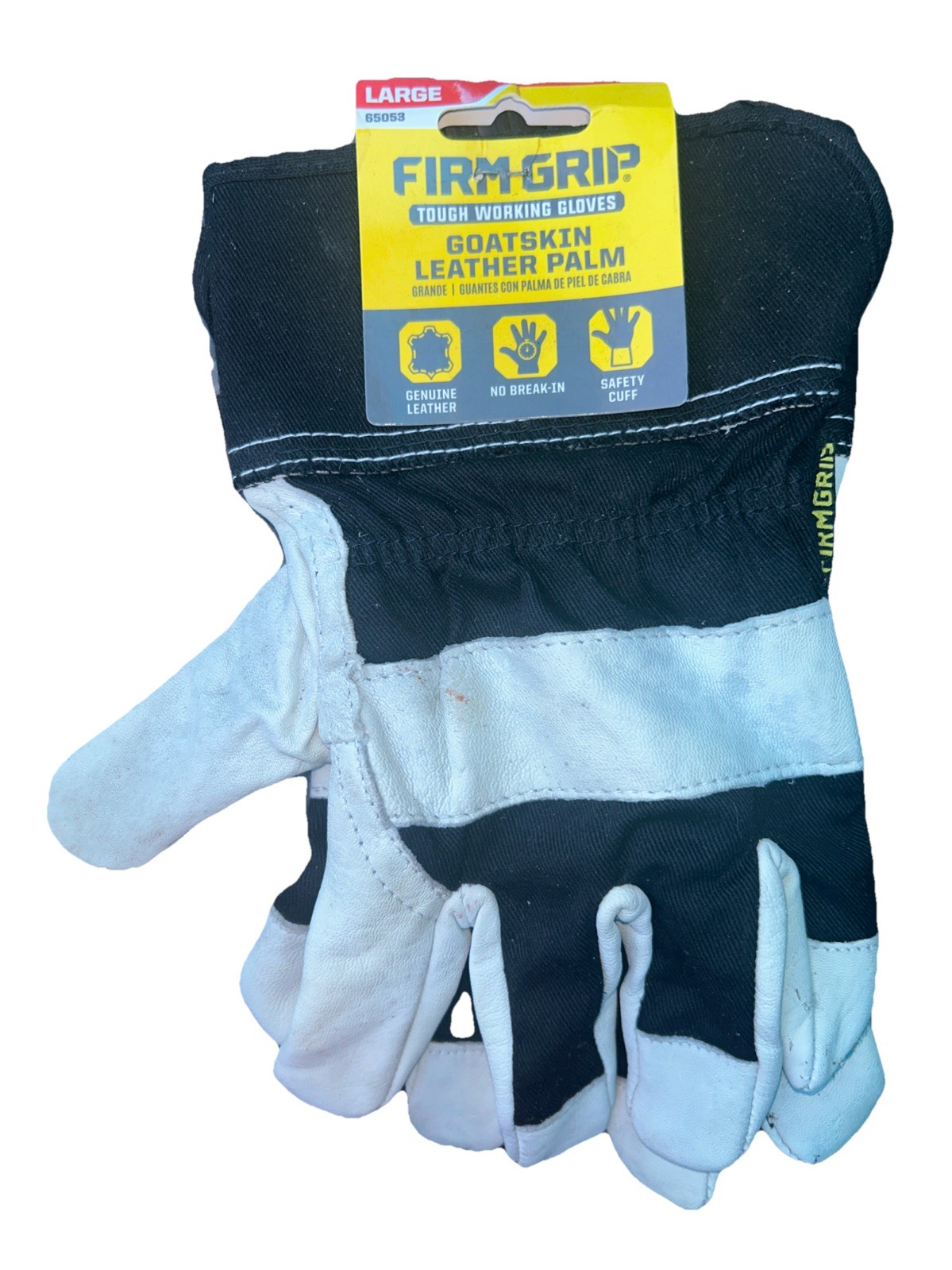 Firm Grip Goatskin Leather Palm Tough Working Gloves Sz Large