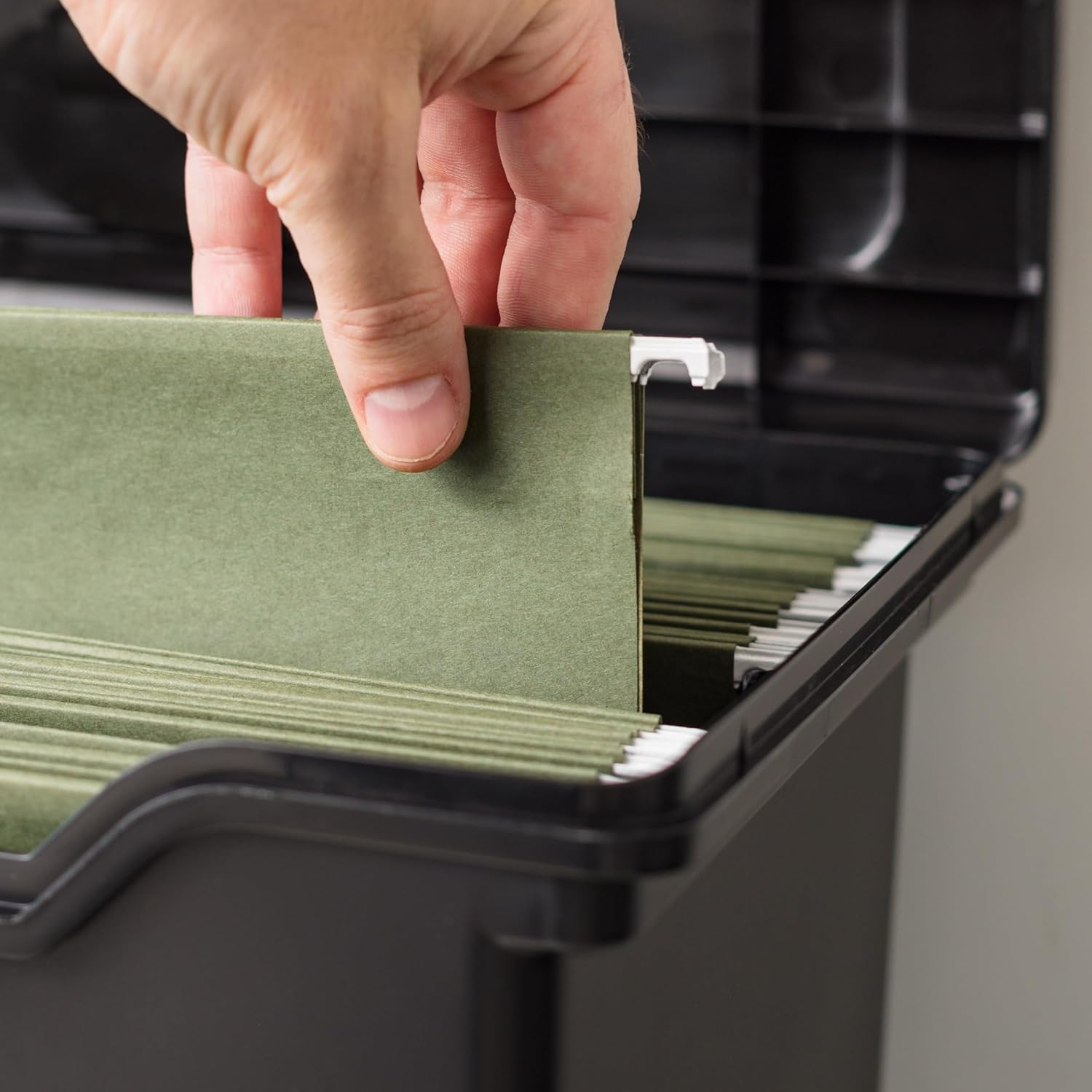 IRIS USA File Box with Lid File Organizer for Letter File W/Organizer-Lid, Plast