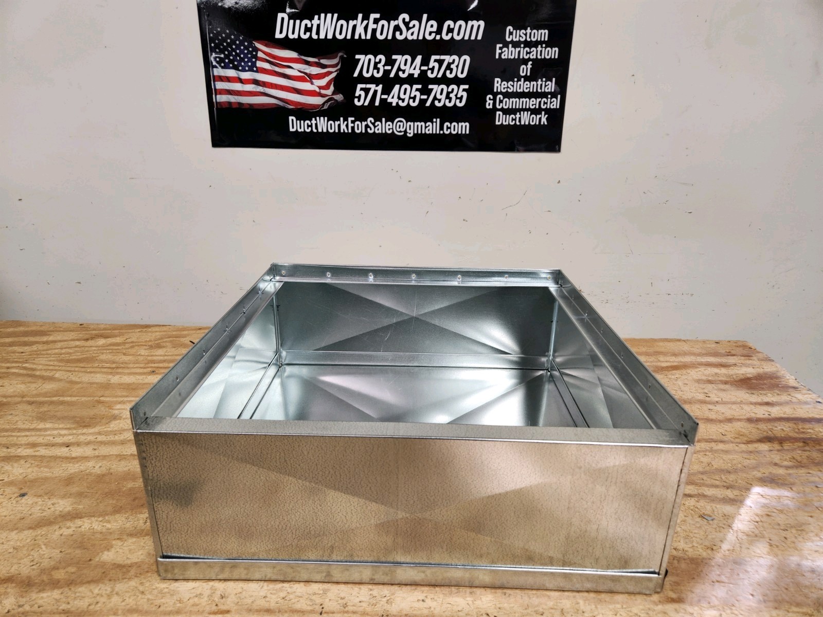 24.5″ Wide x 28 .75″ Deep x 8″ tall furnace stand return air box duct hvac