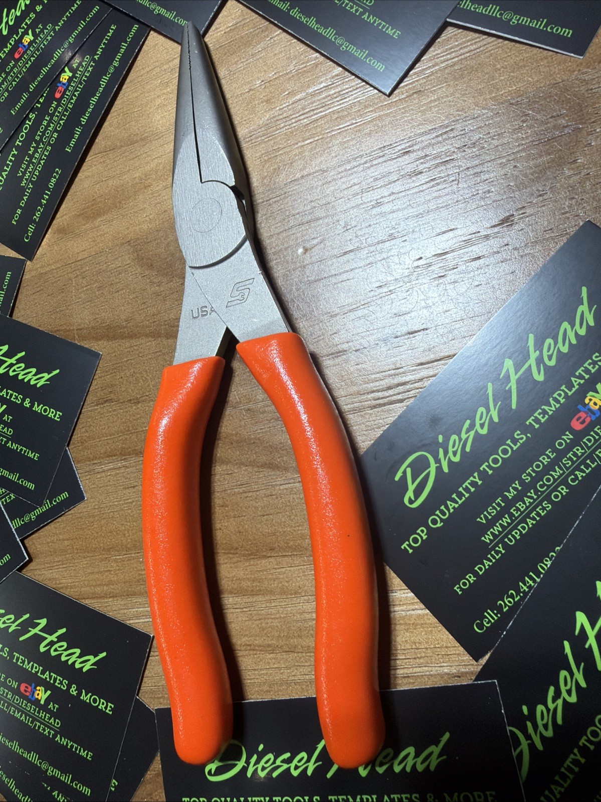 *NEW* Snap On Tools 96ACF NEON ORANGE Soft Grip Needle Nose Pliers