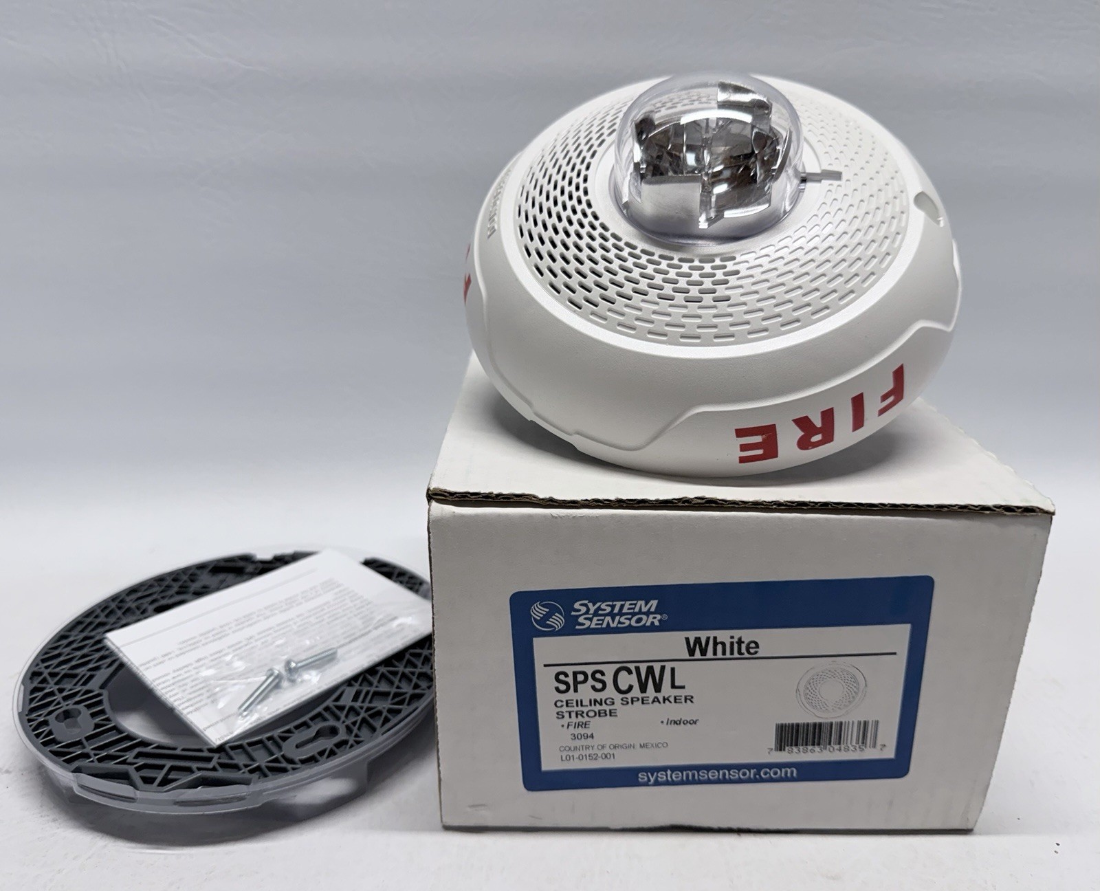 NEW System Sensor SPSCWL Ceiling Strobe Speaker White