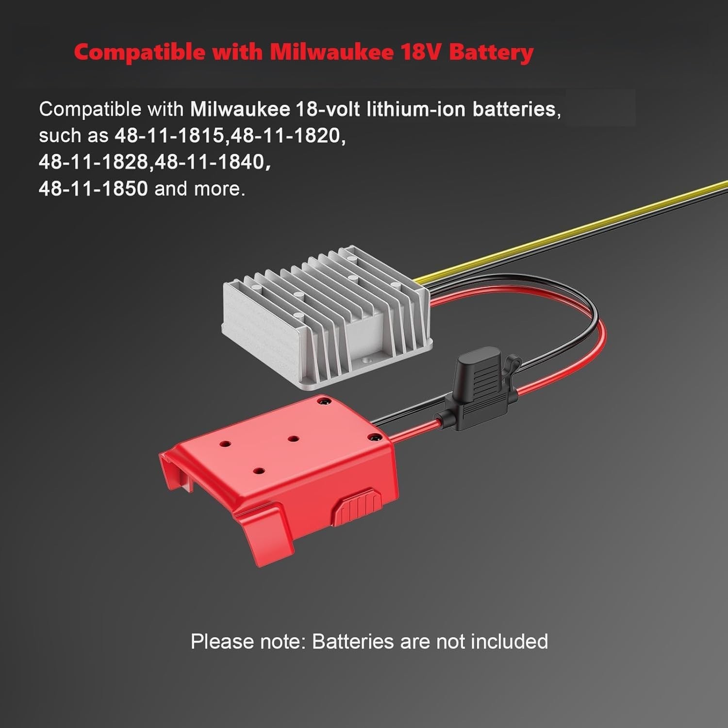 DC 18V to 12V 20A 240W Step Down Converter Compatible with Milwaukee 18V Battery