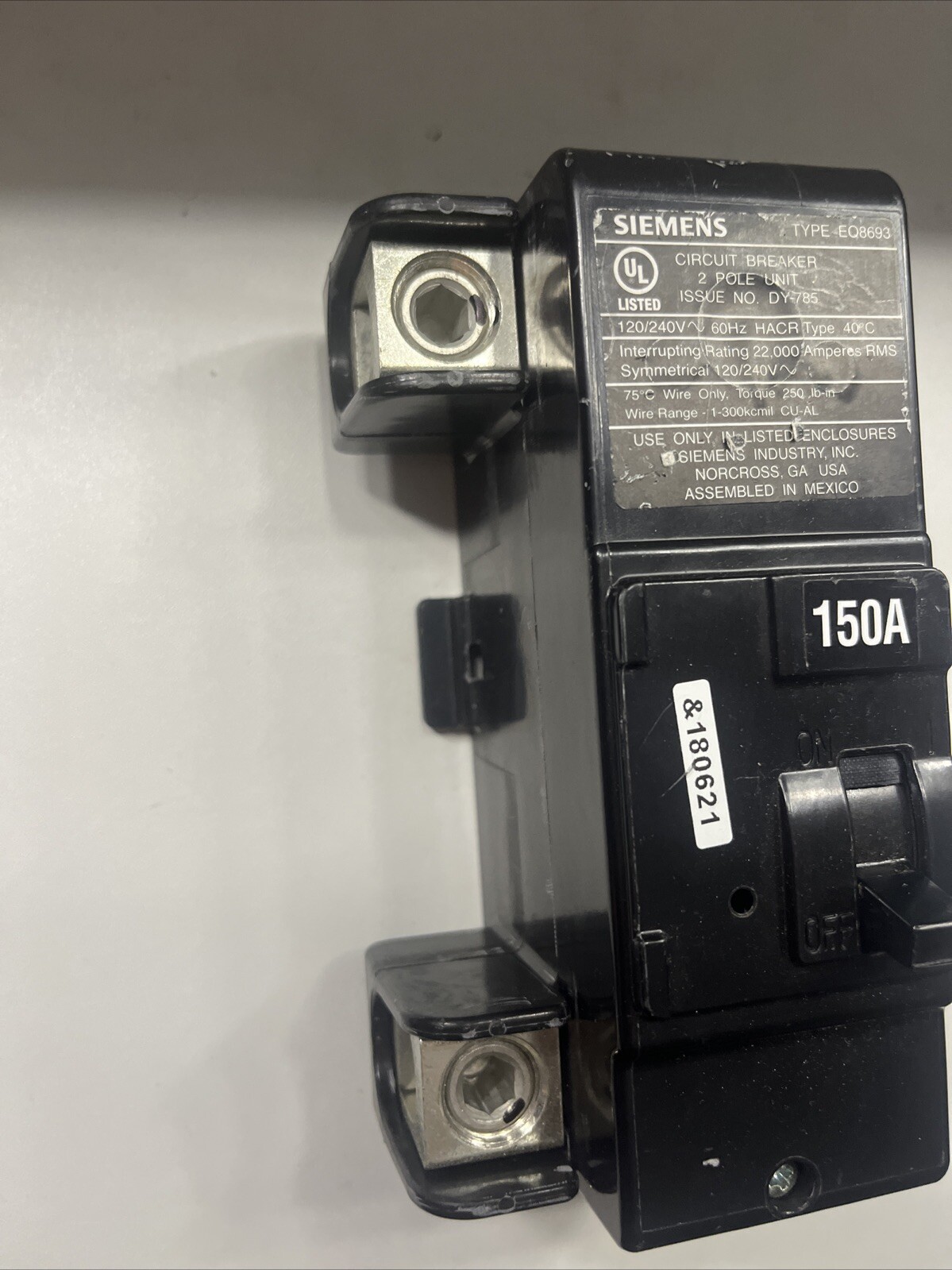 Siemens Double-Pole Main Breaker Conversion Kit 150 Amp 120V/240V 22 kA Bolt-On