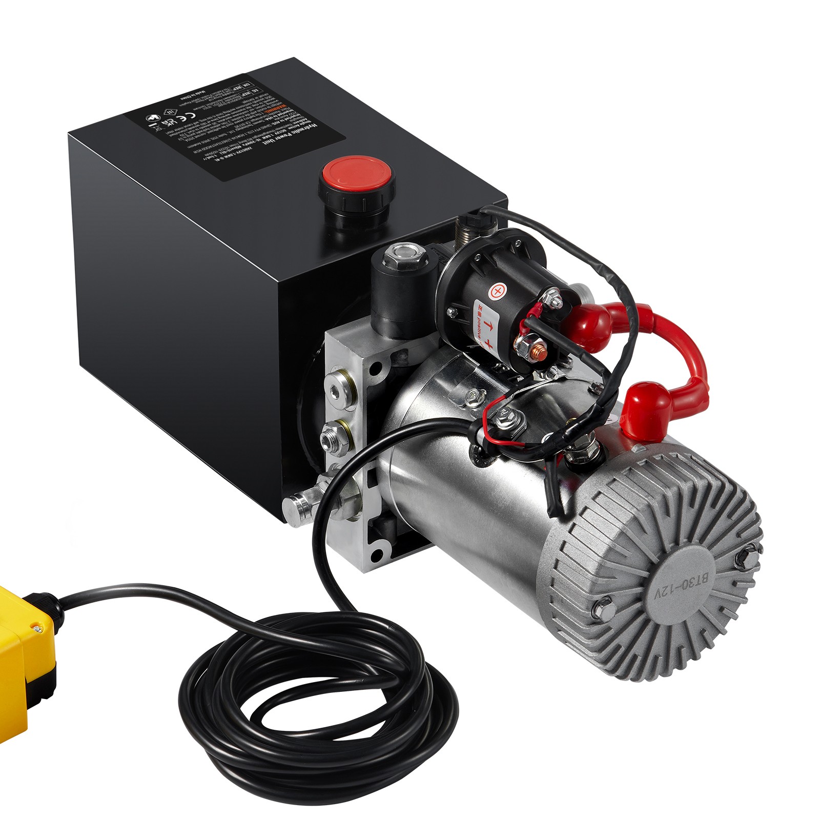 VEVOR Hydraulic Pump 8 Quart Single Acting Dump Trailer Pump Power Unit DC 12V