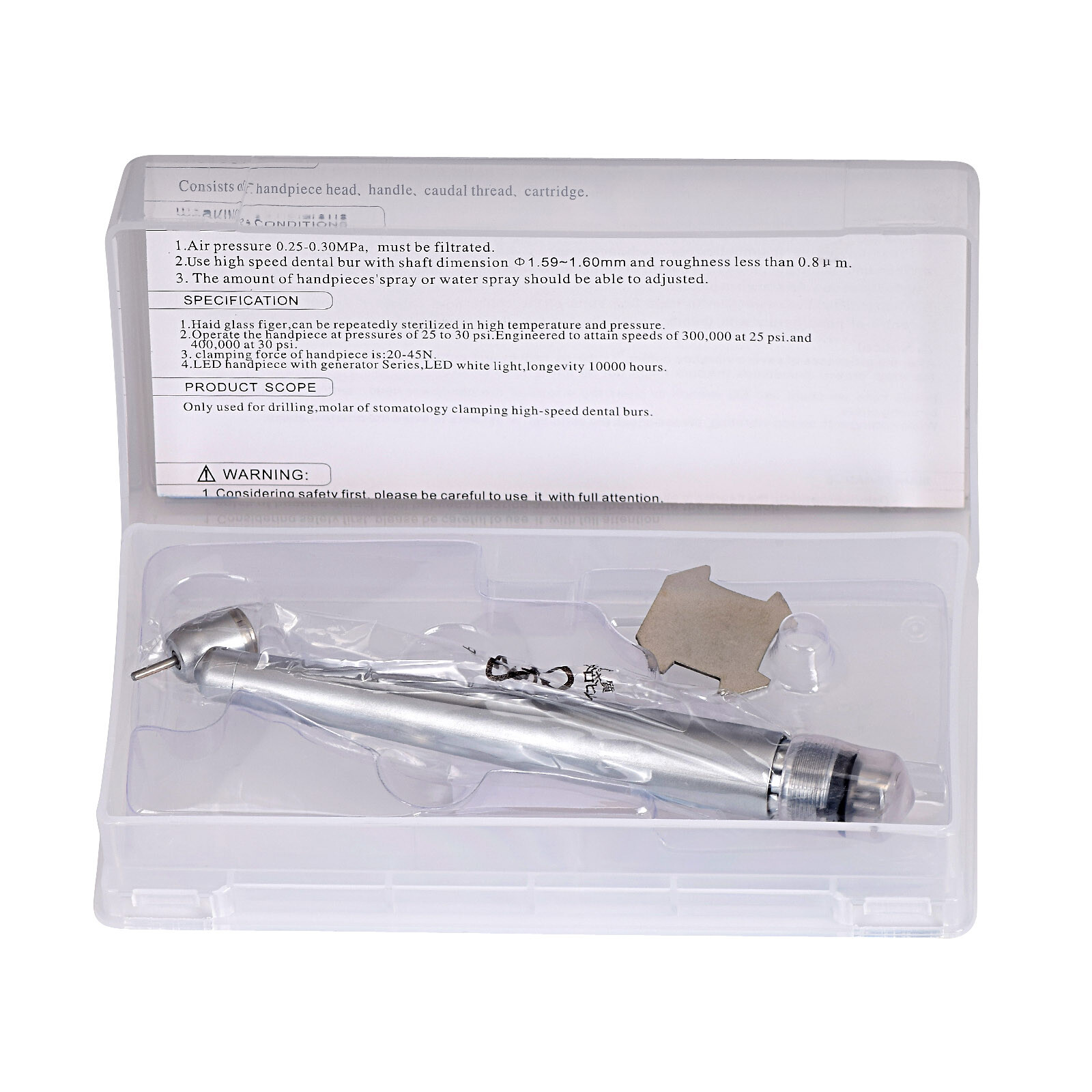 Dental Surgical 45° High Speed Handpiece Push Button Single Water Spray 4 Holes