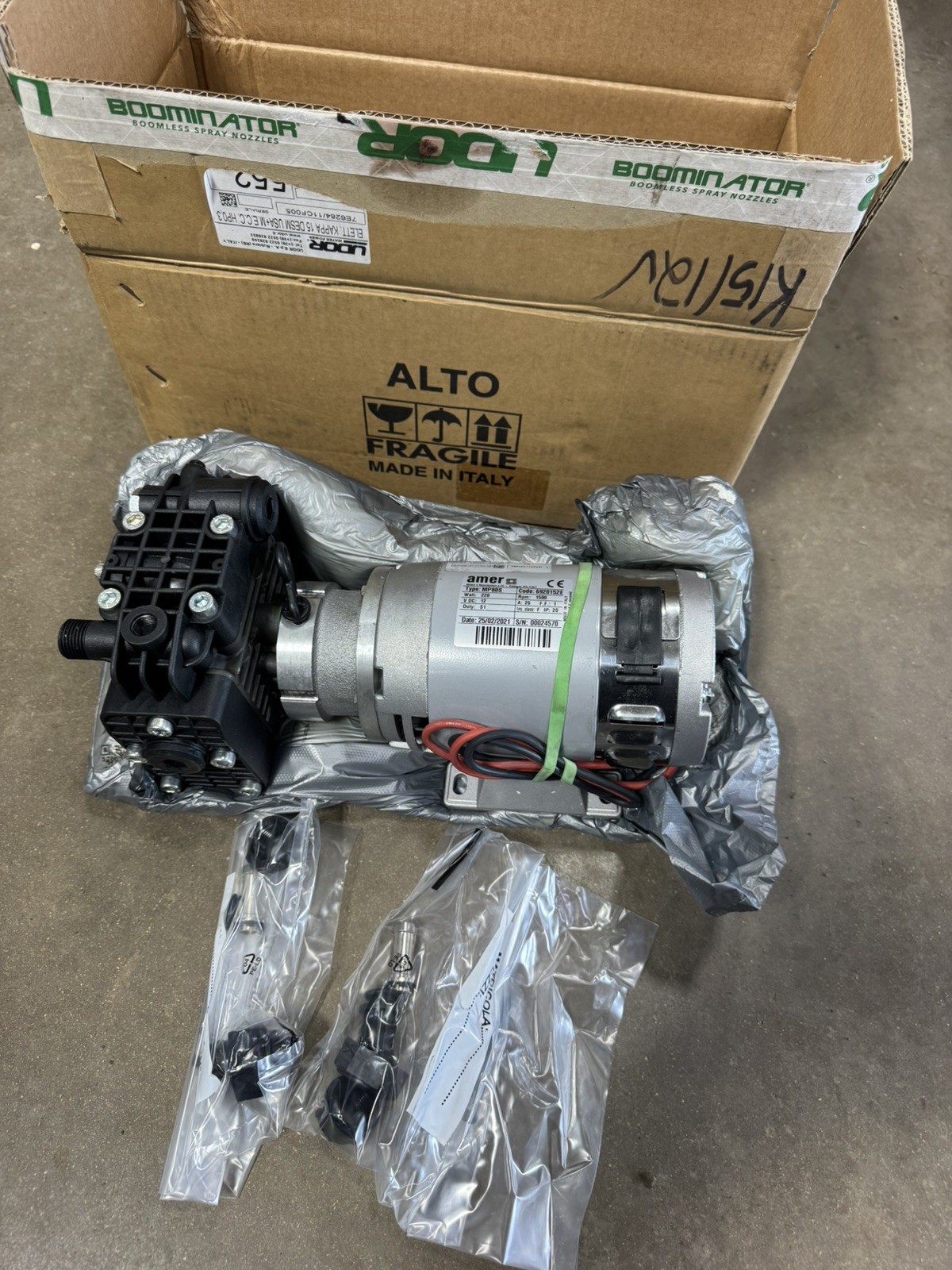 UDOR KAPPA 15 – 12 Volts Diaphragm Pump 1500 RPM Italy Amer MP80s