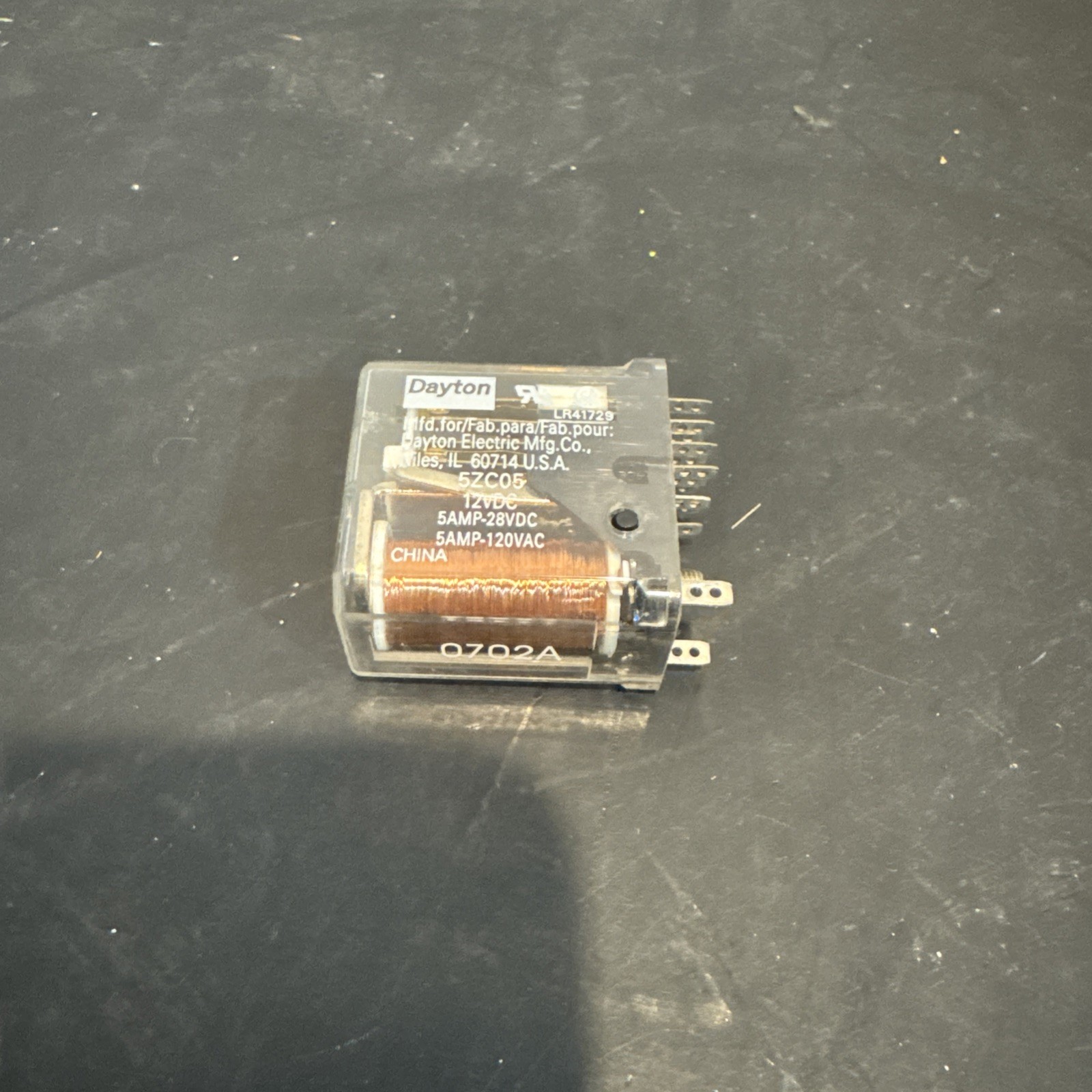DAYTON 5ZC05 RELAY 12VDC NOS