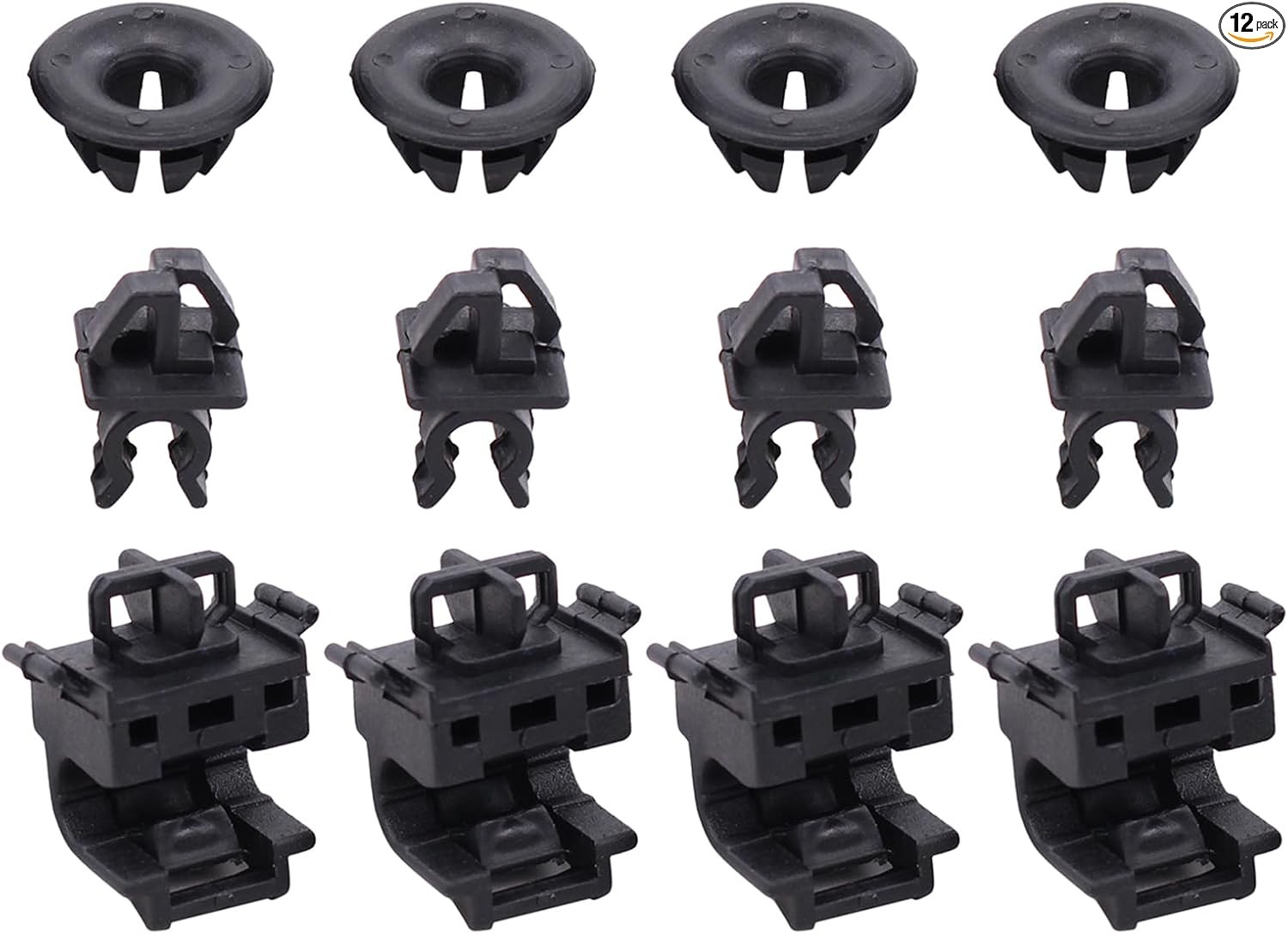 4-Pack Hood Rod Holder and Opener Stay Clip for Accord, Odyssey, Pilot – Black