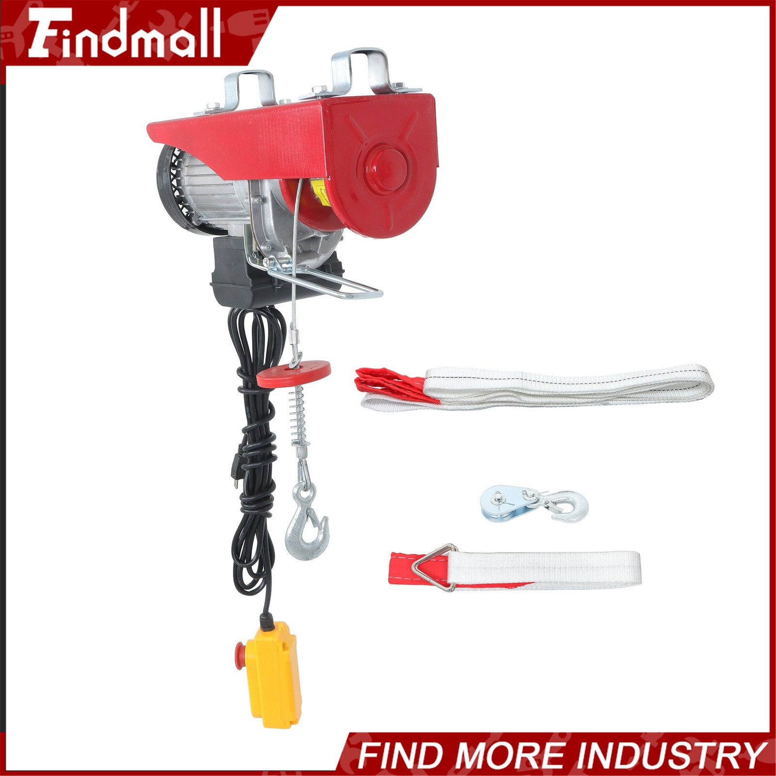 Findmall Electric Hoist 1320lbs Crane Winch with 14FT Wired Remote Control 110V