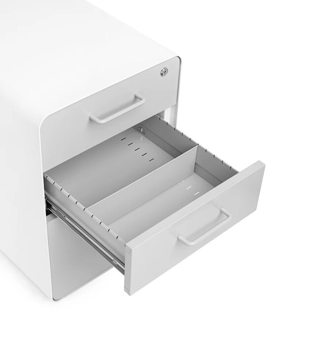 Stow 3-Drawer File Cabinet, Rolling White Gray By Poppin (NEW IN BOX)