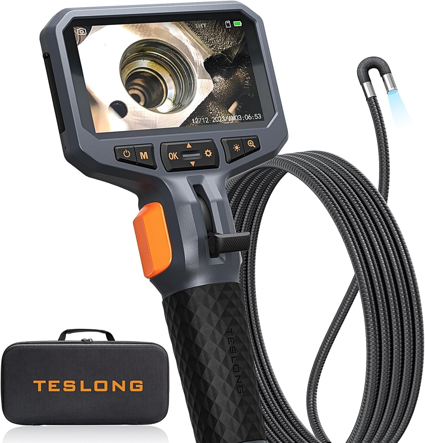 6.5mm Two-Way Articulating Borescope 2.0MP HD Endoscope Inspection Camera 10FT