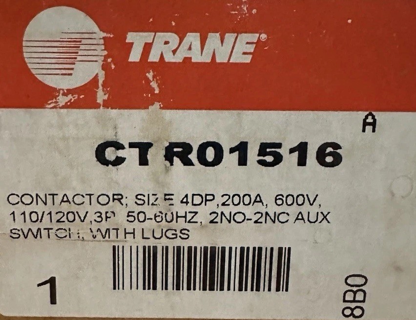 Eaton Cutler-Hammer C825KN6A 200 A 3-Pole Contactor/Trane CTR01516 Equivalent