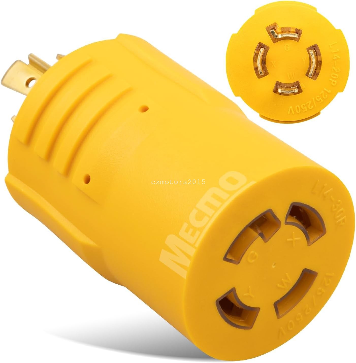 NEMA L14-20P to L14-30R Generator Adapter 20Amp to 30Amp 4 Prong Twist Lock Plug