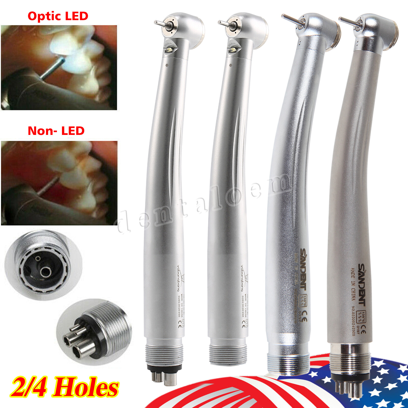 NSK Style Dental (Fiber Optic LED E-generator) High Speed Handpiece 2HOLE/4 Hole
