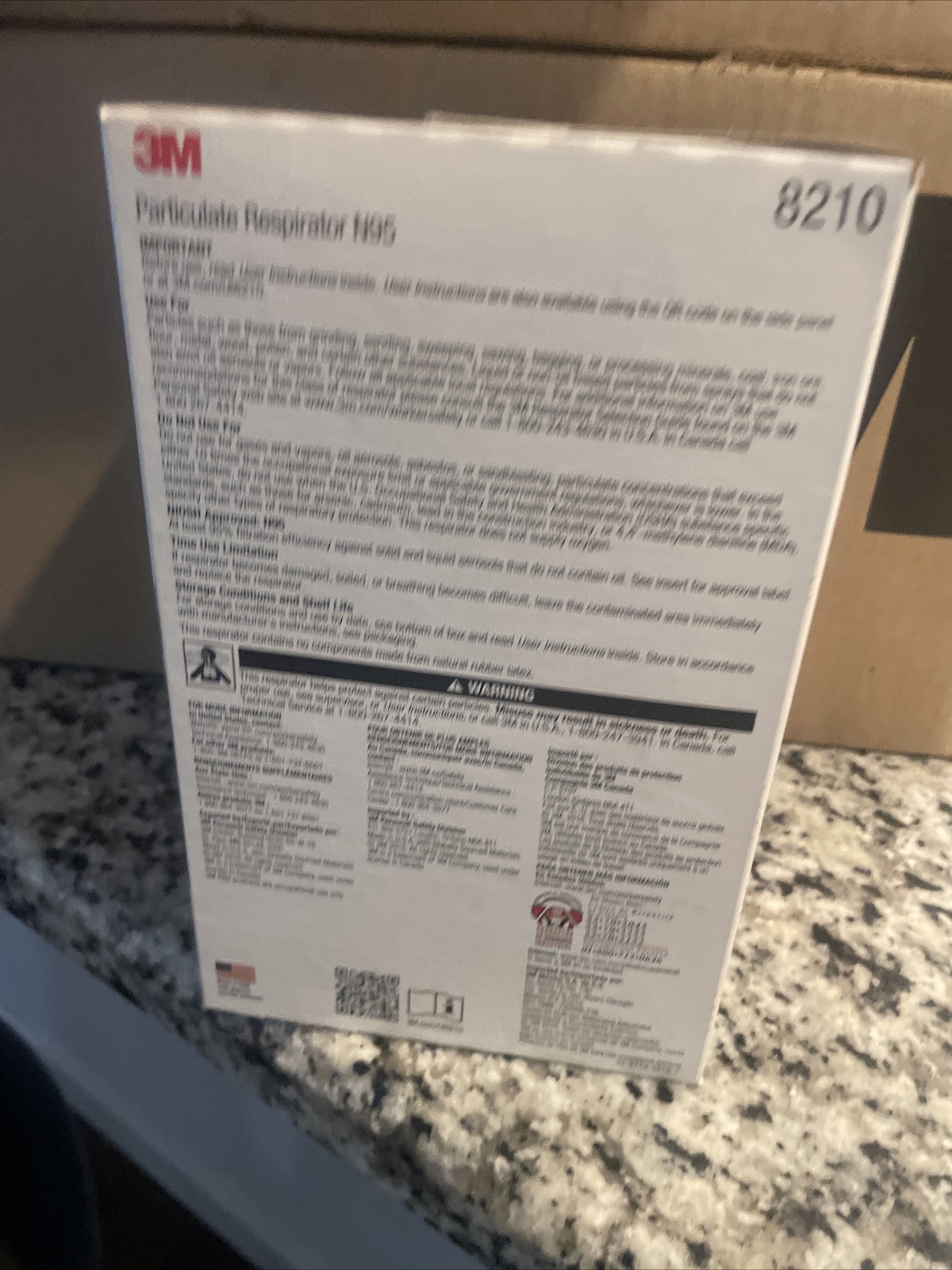 3M 8210 N95 Particulate Respirator, 20 Per Box