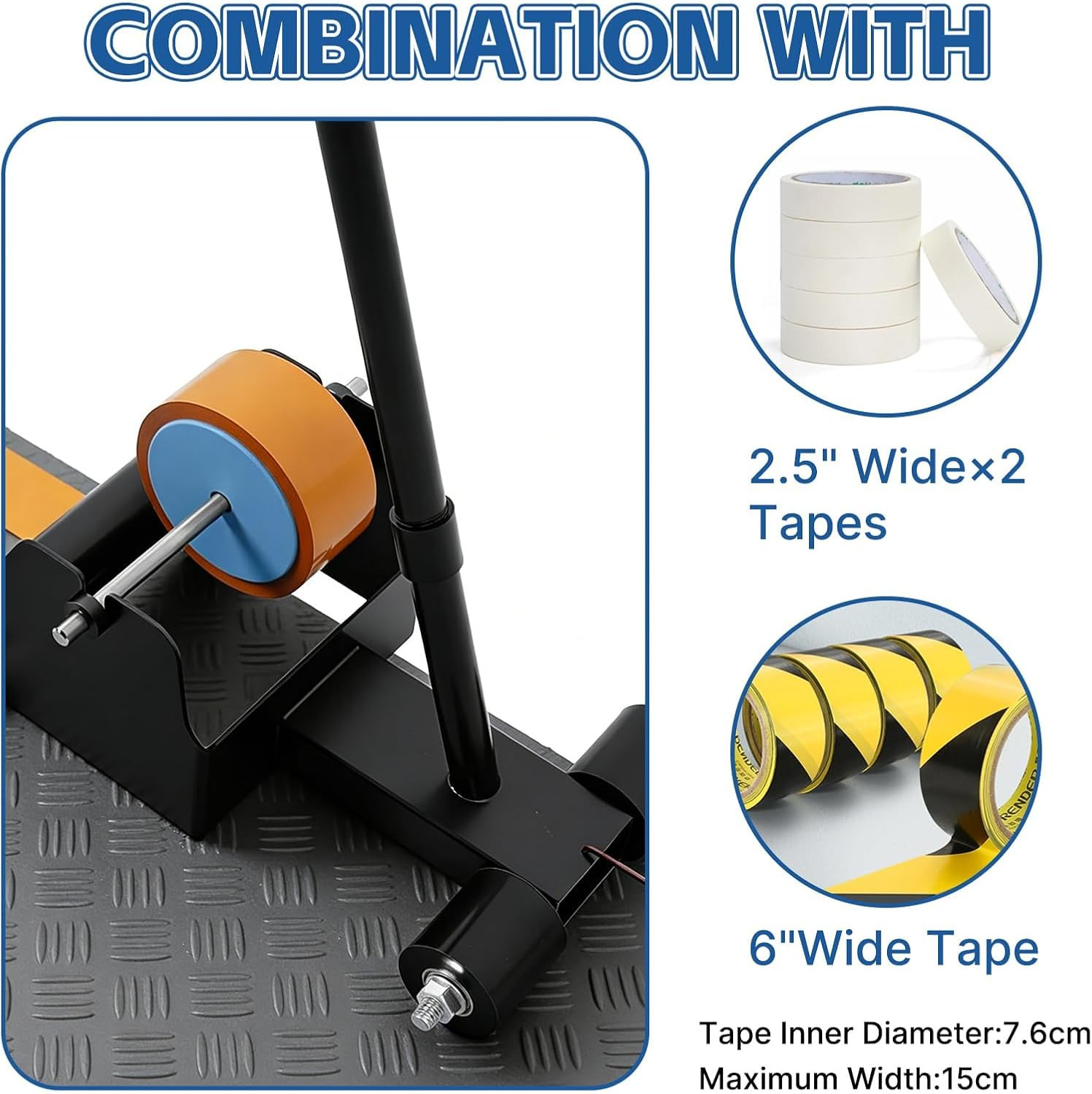 Floor Tape Applicators, Floor Tape Marking Machine with Detachable Handle and Ru
