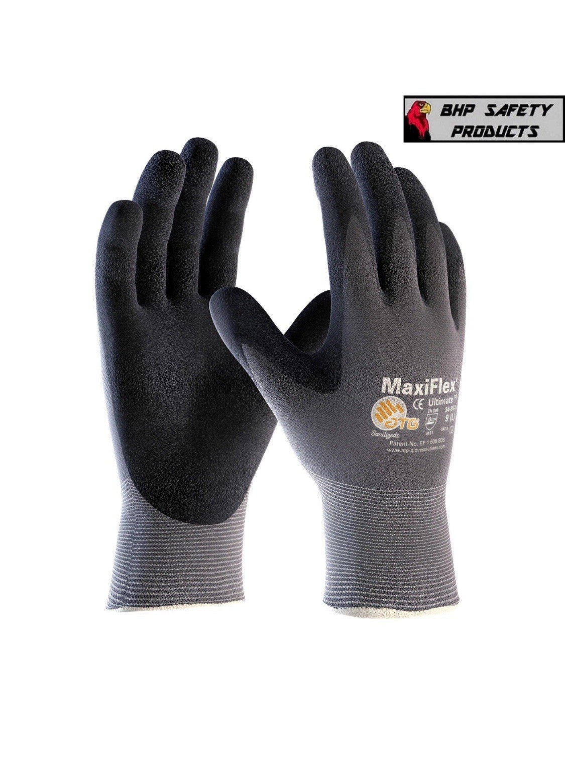 3 PAIR Small 34-874 MaxiFlex Ultimate Micro Foam Nitrile Grip Coated WORK GLOVES