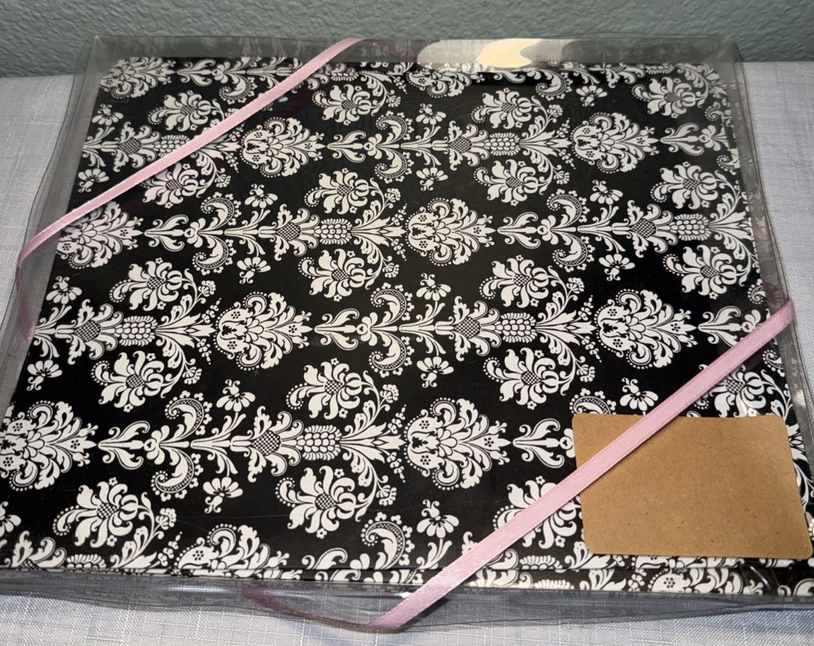 File Folders BLACK WHITE FLORAL TOILE 12 Folders Heavy Quality Vintage Fancy