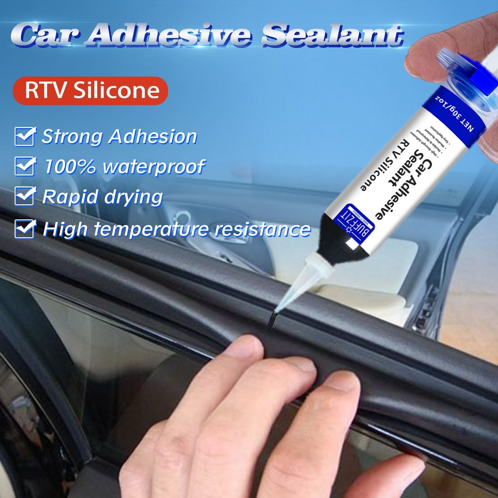 RTV Silicone Adhesive Sealant – 100% Silicone Waterproof Caulk, Strong Bond, …