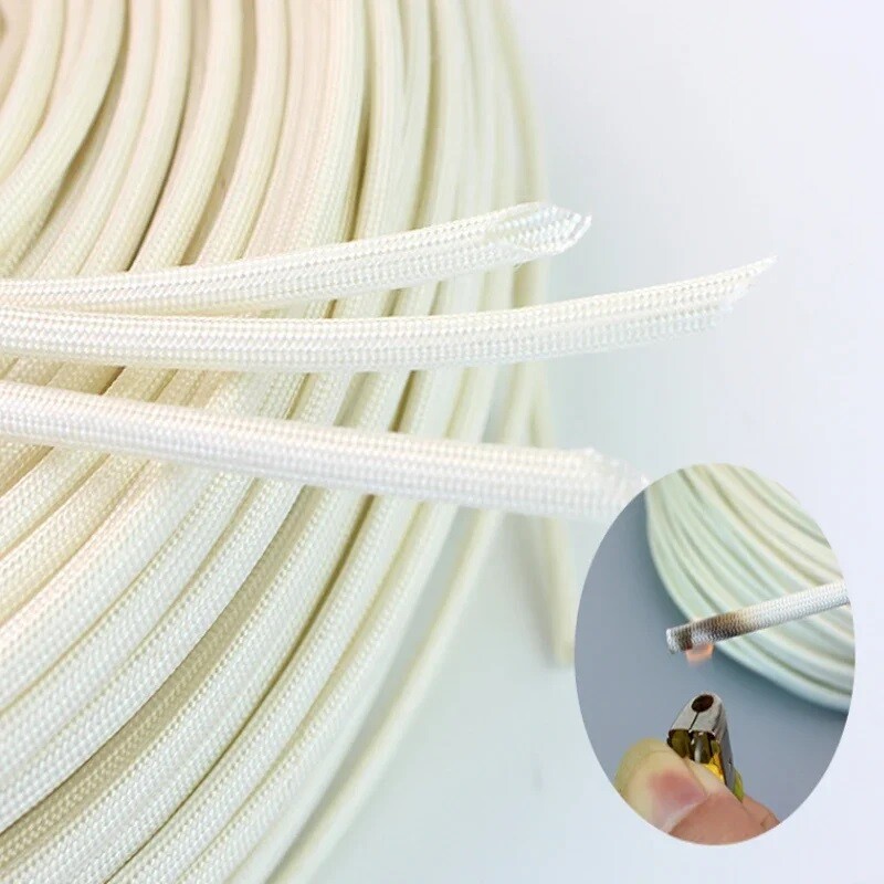 Silicone Fiberglass Sleeving Cable Wire HIGH TEMP Insulating Tube Sheath 1-50mm