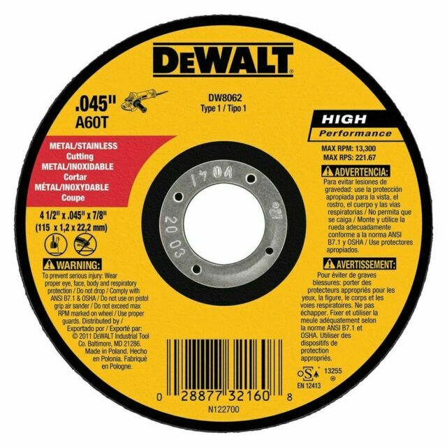 DEWALT – 4.5-inch Type 1 HP Metal Cutting Wheel