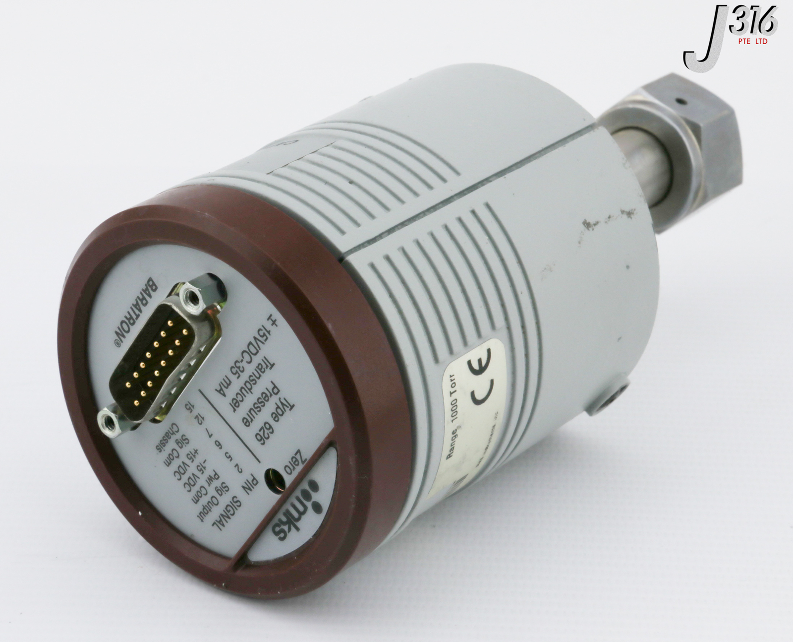 T406 MKS BARATRON PRESSURE TRANSDUCER, TYPE 626, 1000 TORR 626A13TEE