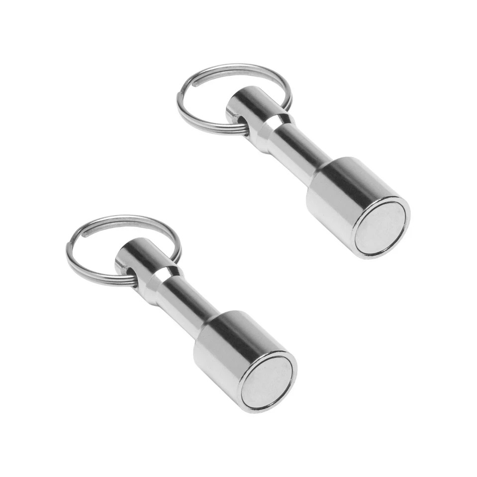 2 Pcs Keychain Neodymium Magnet for Testing Coins, Jewelry, Brass, Gold, Silver