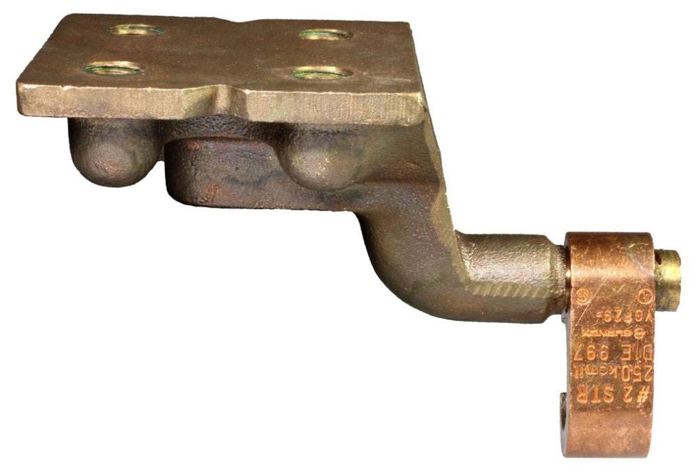 BURNDY YGF294N Compression Grounding Plate Copper 4-Hole #2-250 kcmil