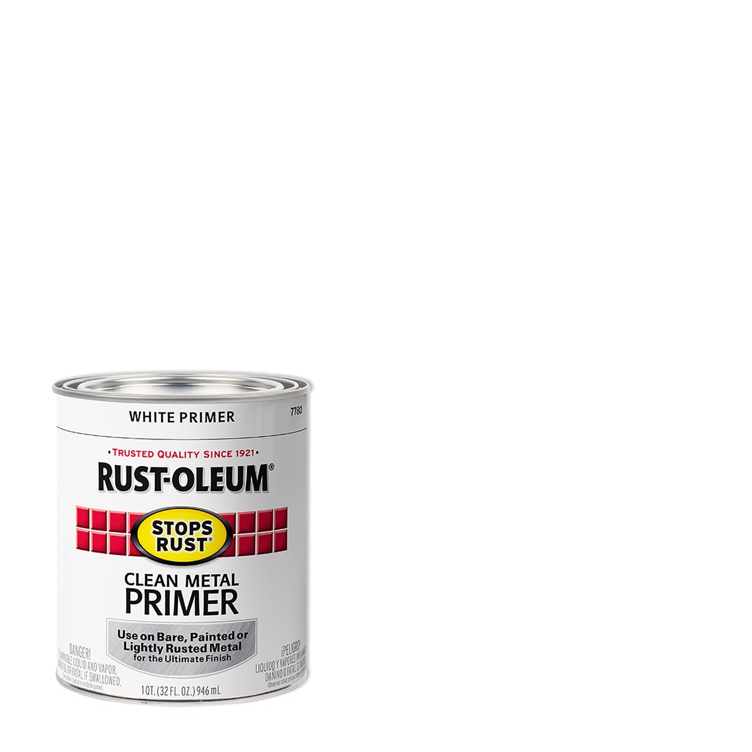 Rust-Oleum 7780-502 Indoor/Outdoor Stop Rust Clean White Metal Primer 1 qt. – Op