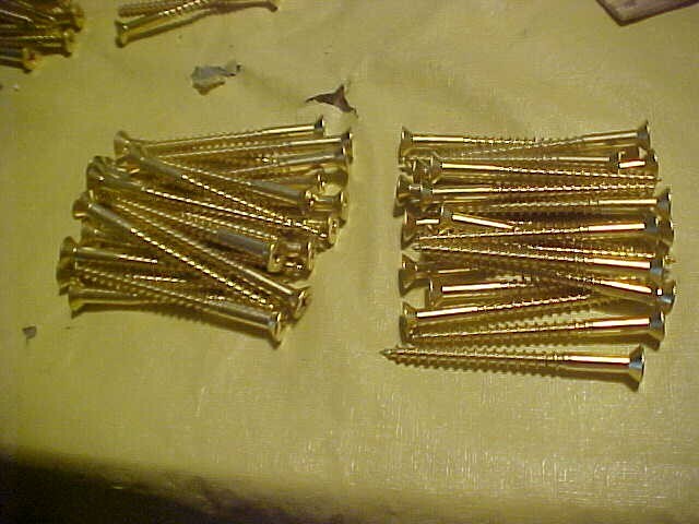 Qty of 48 #12 x 3″ Brass Wood Screws Flat Head Phillips Drive Ships free
