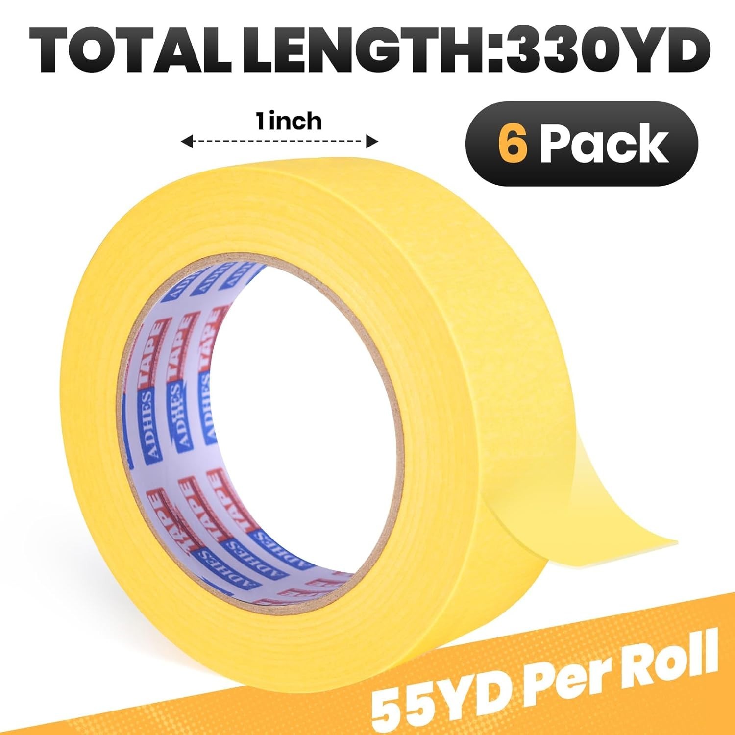 Yellow Painters Tape 14 Days Clean Remove for Home Wall Painting, Building