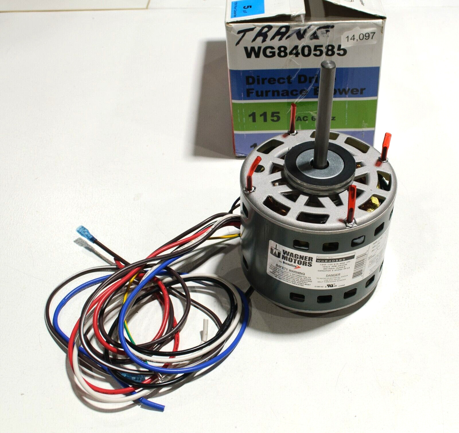 DiversiTech WG840585 Motor 1/3HP 115V 6.7A 60HZ