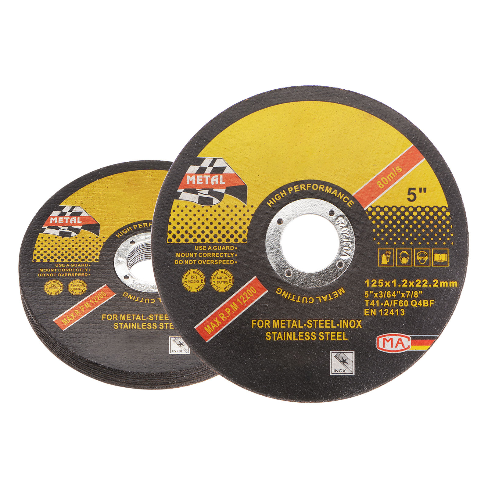 10pcs Cut Off Wheels 125mm x 1.2mm x 22.2mm Black