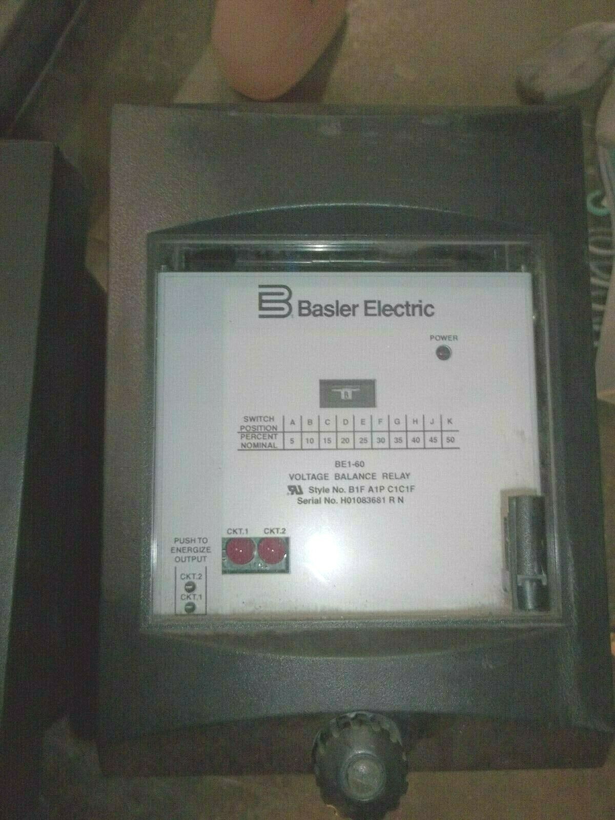 BASLER ELECTRIC BE1-60 VOLTAGE BALANCE RELAY STYLE B1F A1P C1C1F (P4)