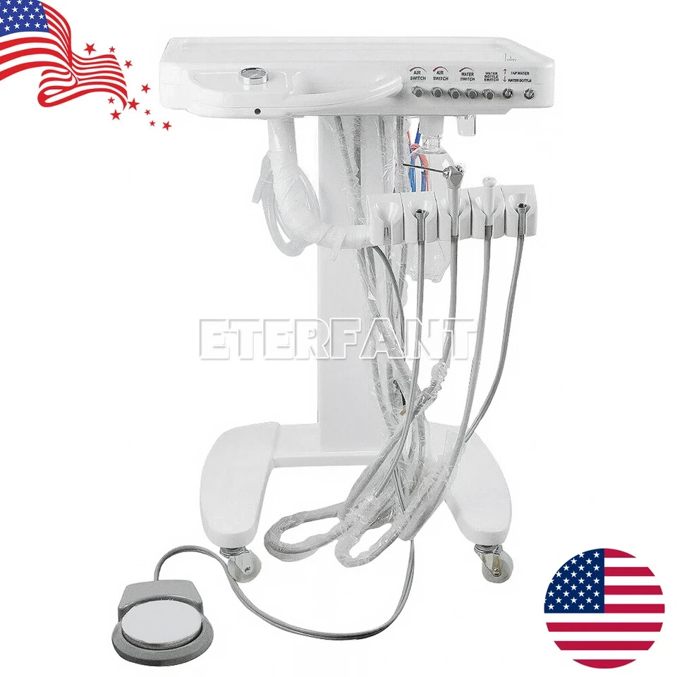 Dental Delivery Cart Treatment/Unit System Air Compressor/Turbine Unit 4Hole US