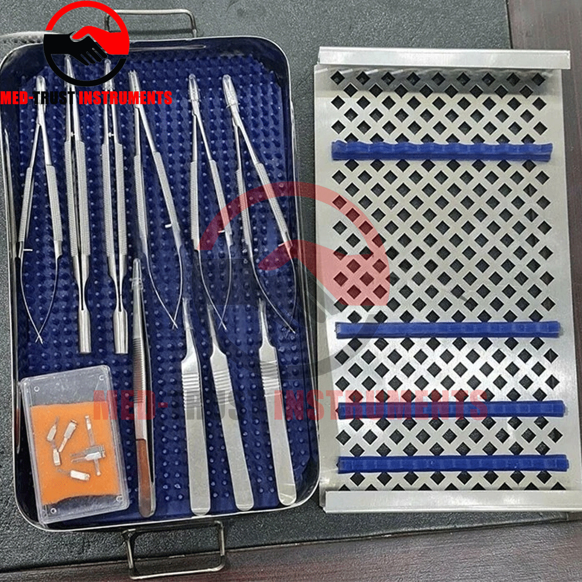 hand surgery basic set of micro surgical instruments with case