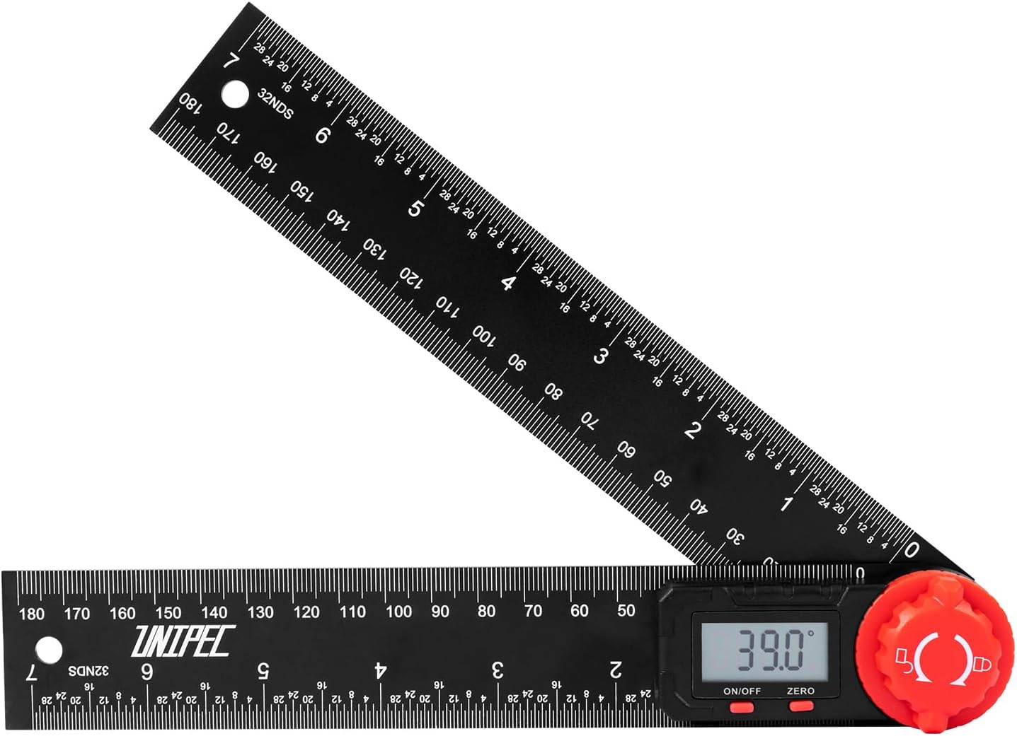 Digital Angle Finder Protractor Ruler 2-in-1 Stainless Steel LCD Measuring Tool