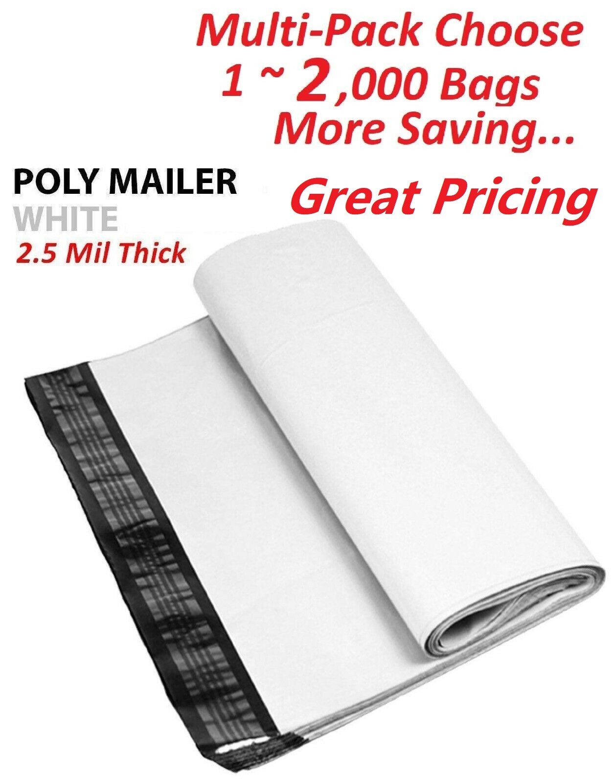 1~100~200~500~1000~2000 12×15.5 Poly Mailers Shipping Envelopes Self Seal Bags
