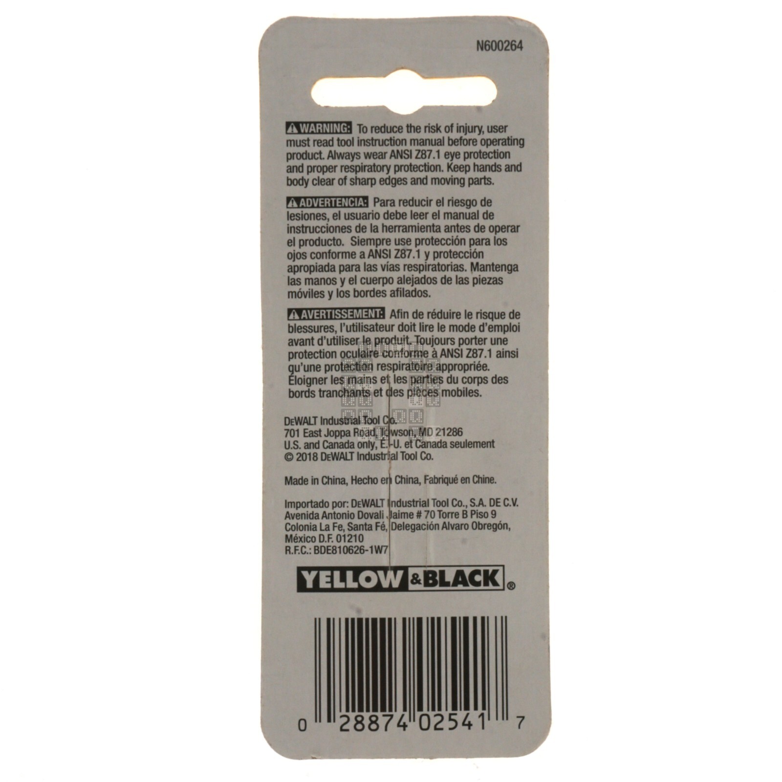 DeWALT DW2541 1/4″ Hex Shank to 1/4″ Square Drive Socket Adapter