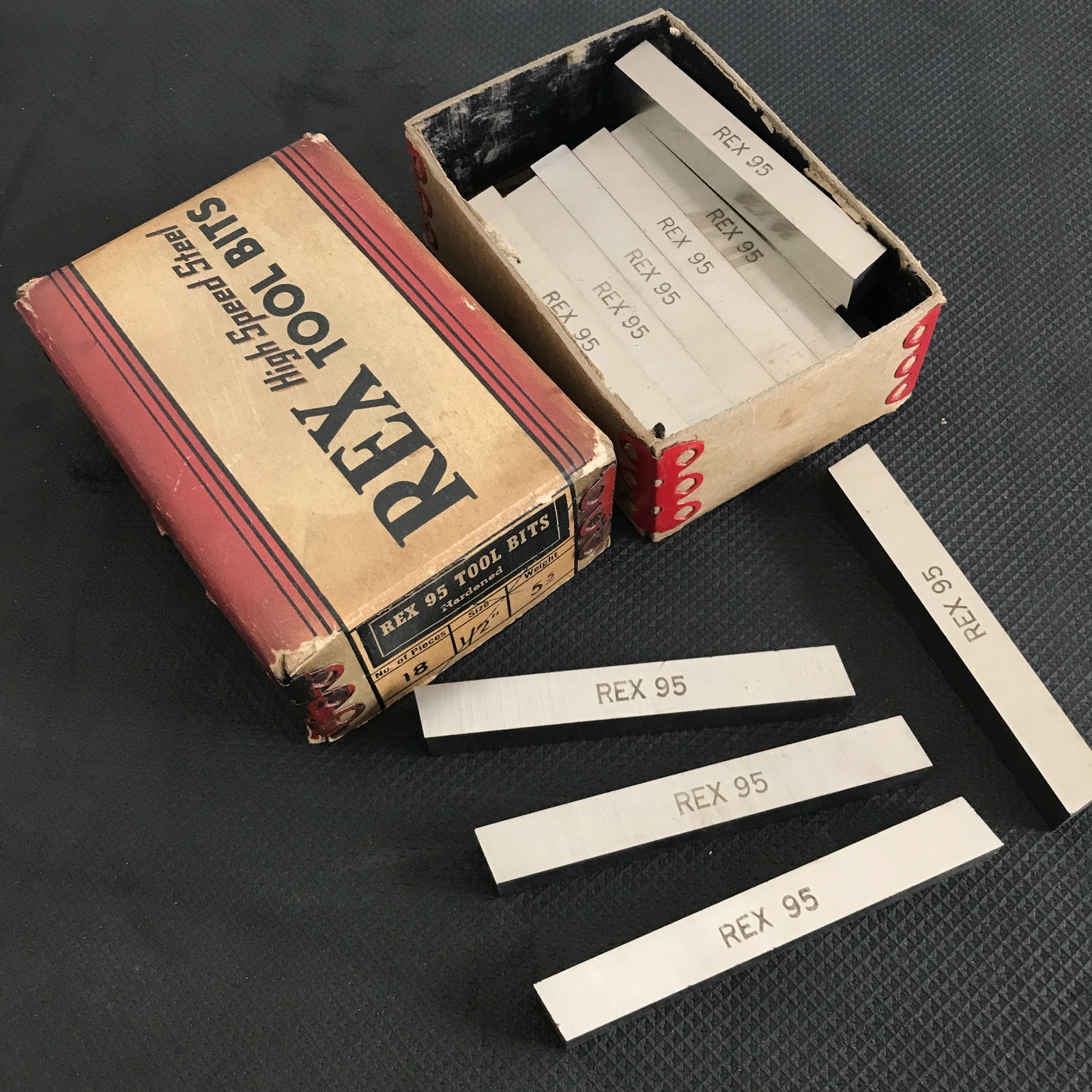 VTG: REX 95 ~ 1/2″ x 1/2″ x 4″ High Speed Steel Tool Bits 17, Crucible Steel USA