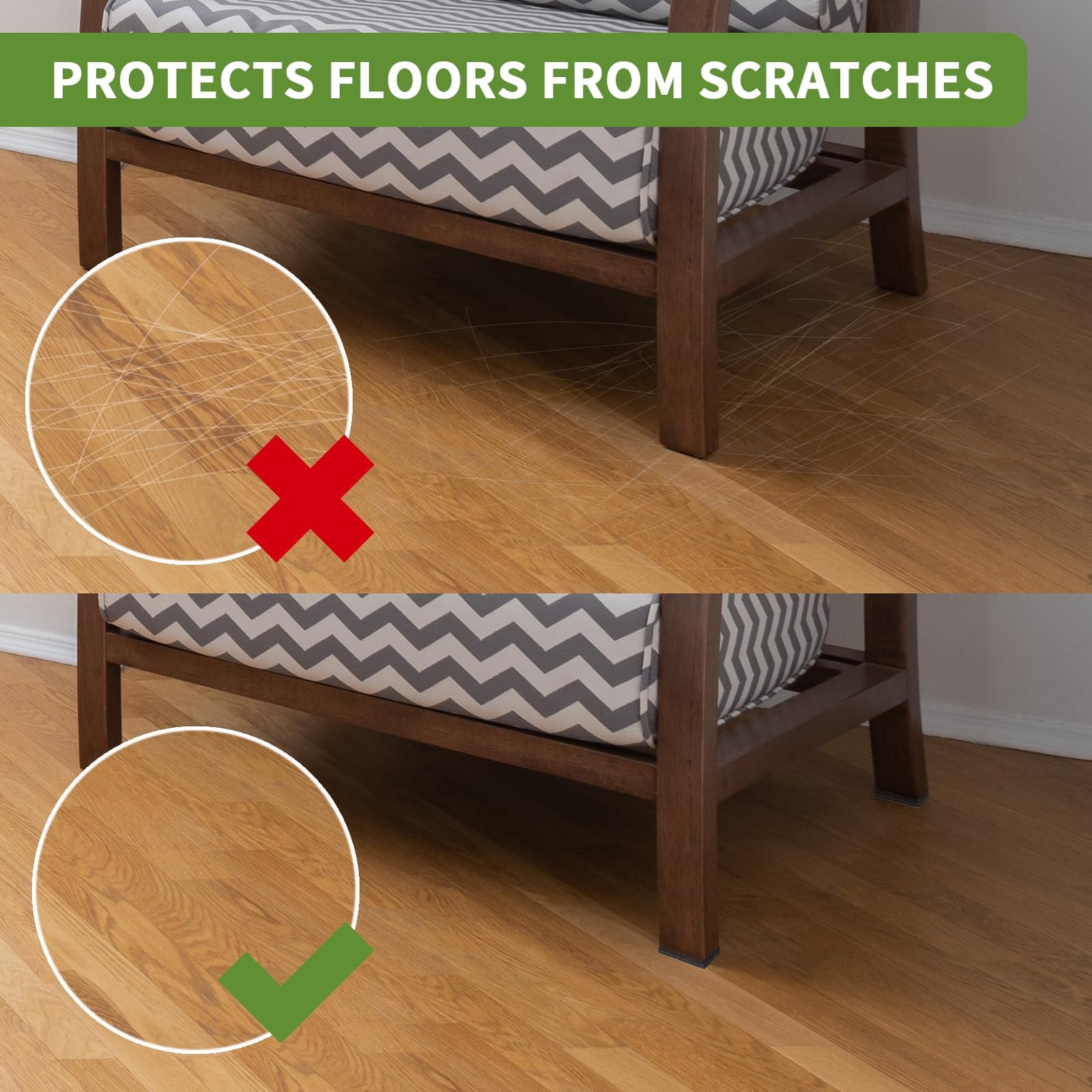 COVERCORNER Non Slip Furniture Pads Square 2 inch 16PACK, Round 2 Inch 16pack